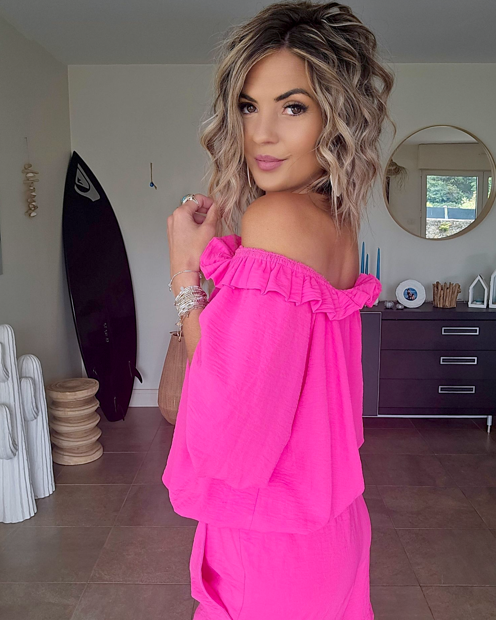 Combi-short fuchsia fluo
