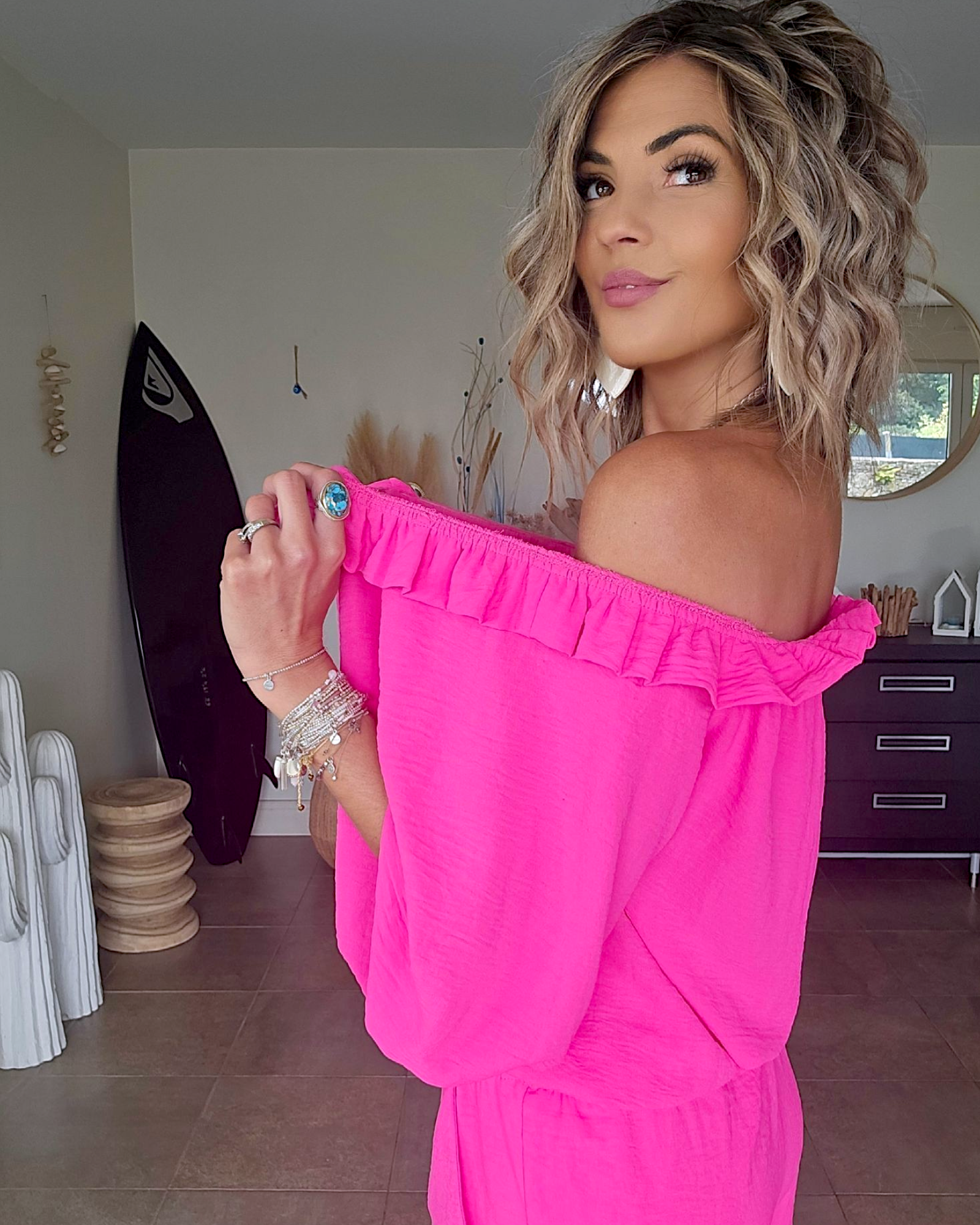 Combi-short fuchsia fluo