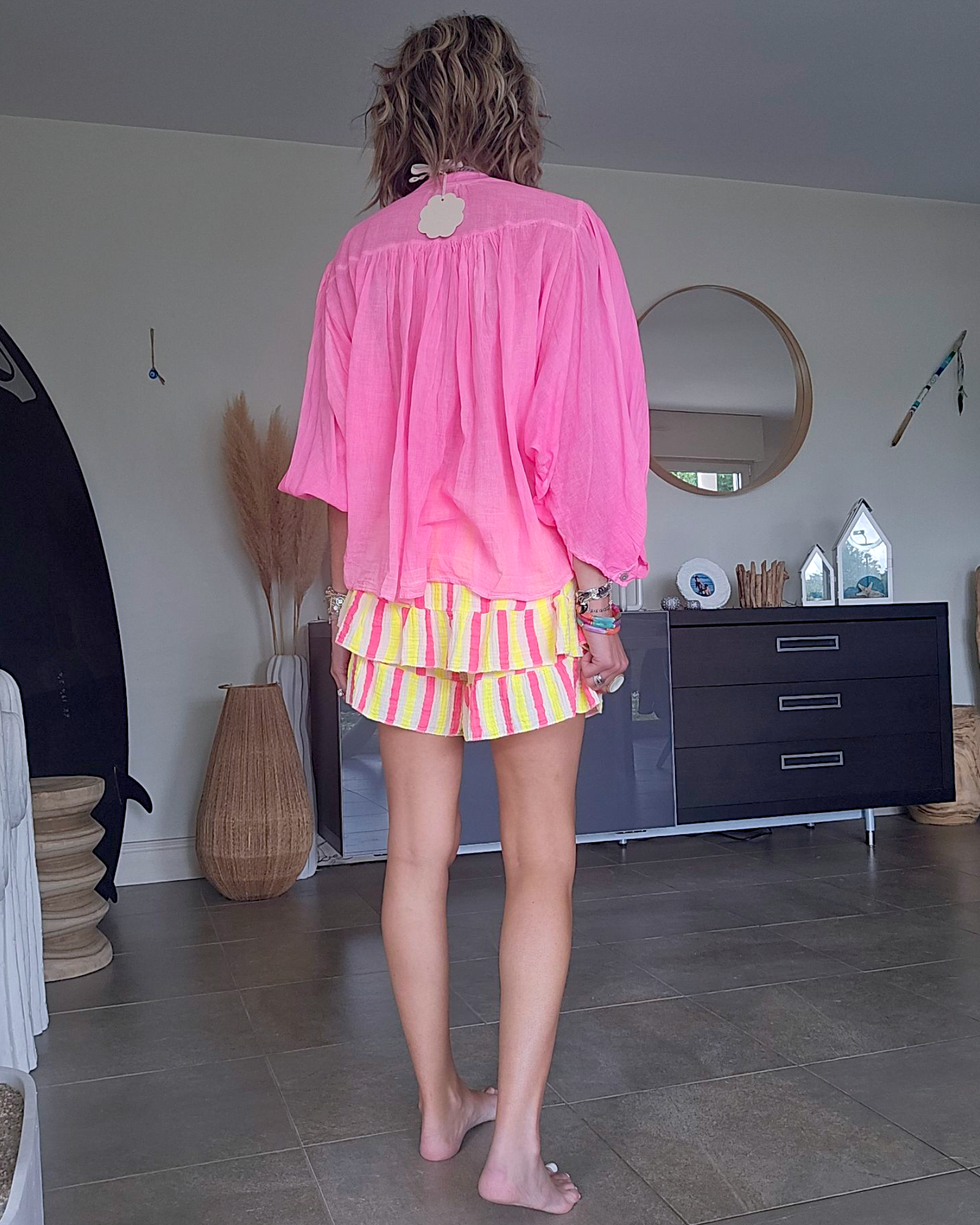 🔥Chemise rose fluo