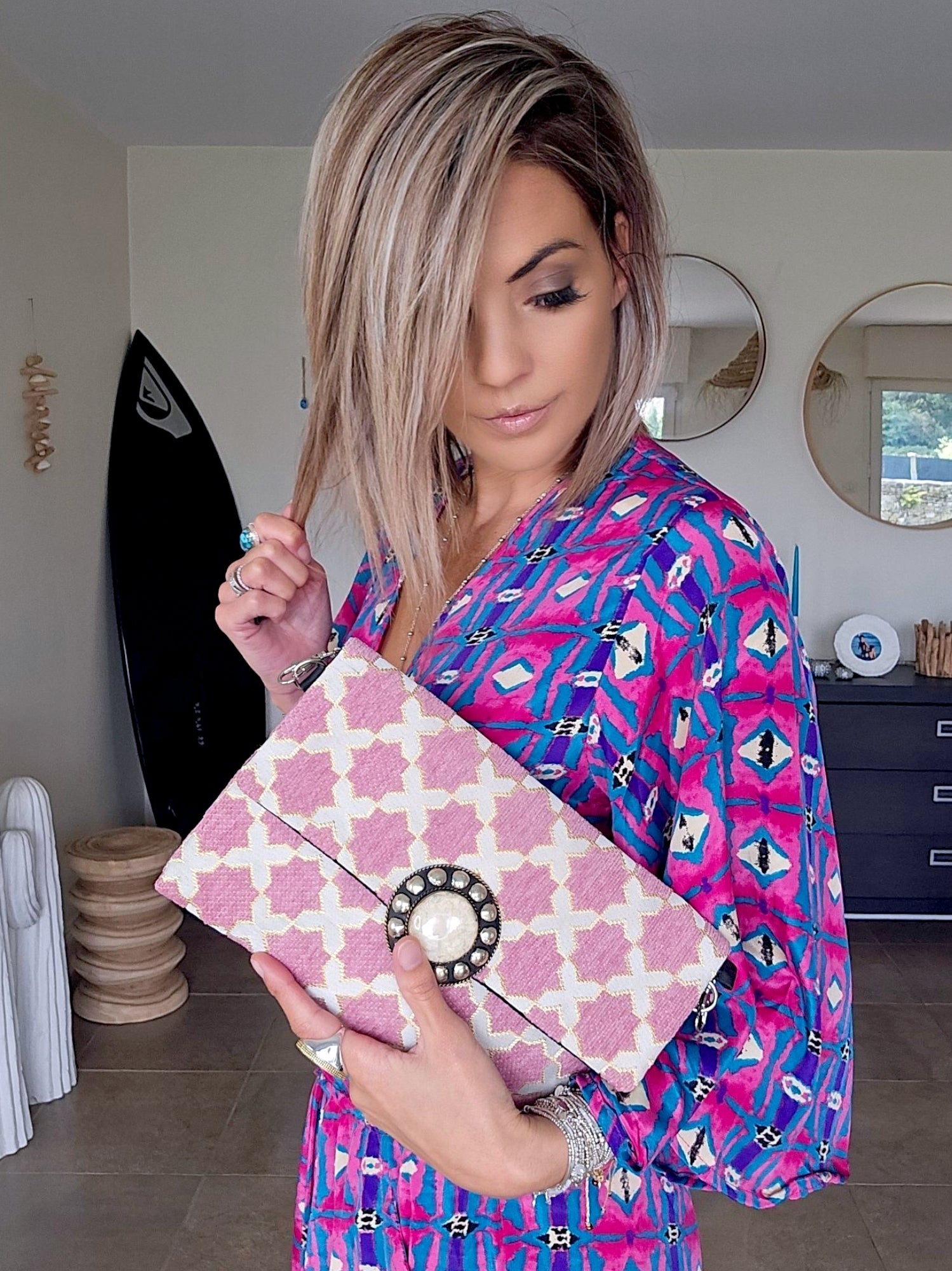Sac ethnique rose