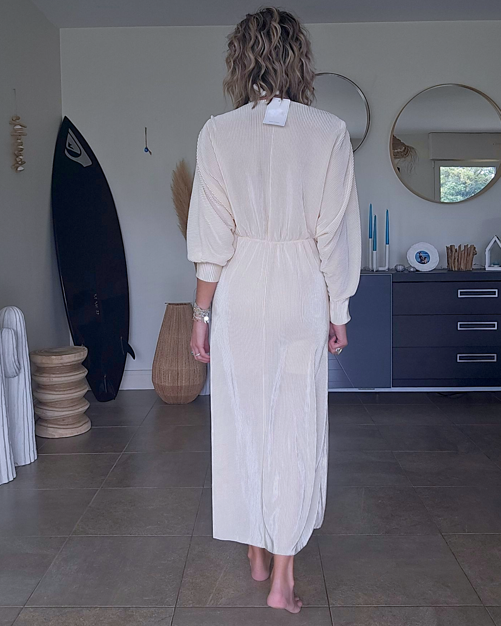 Robe irisée écrue
