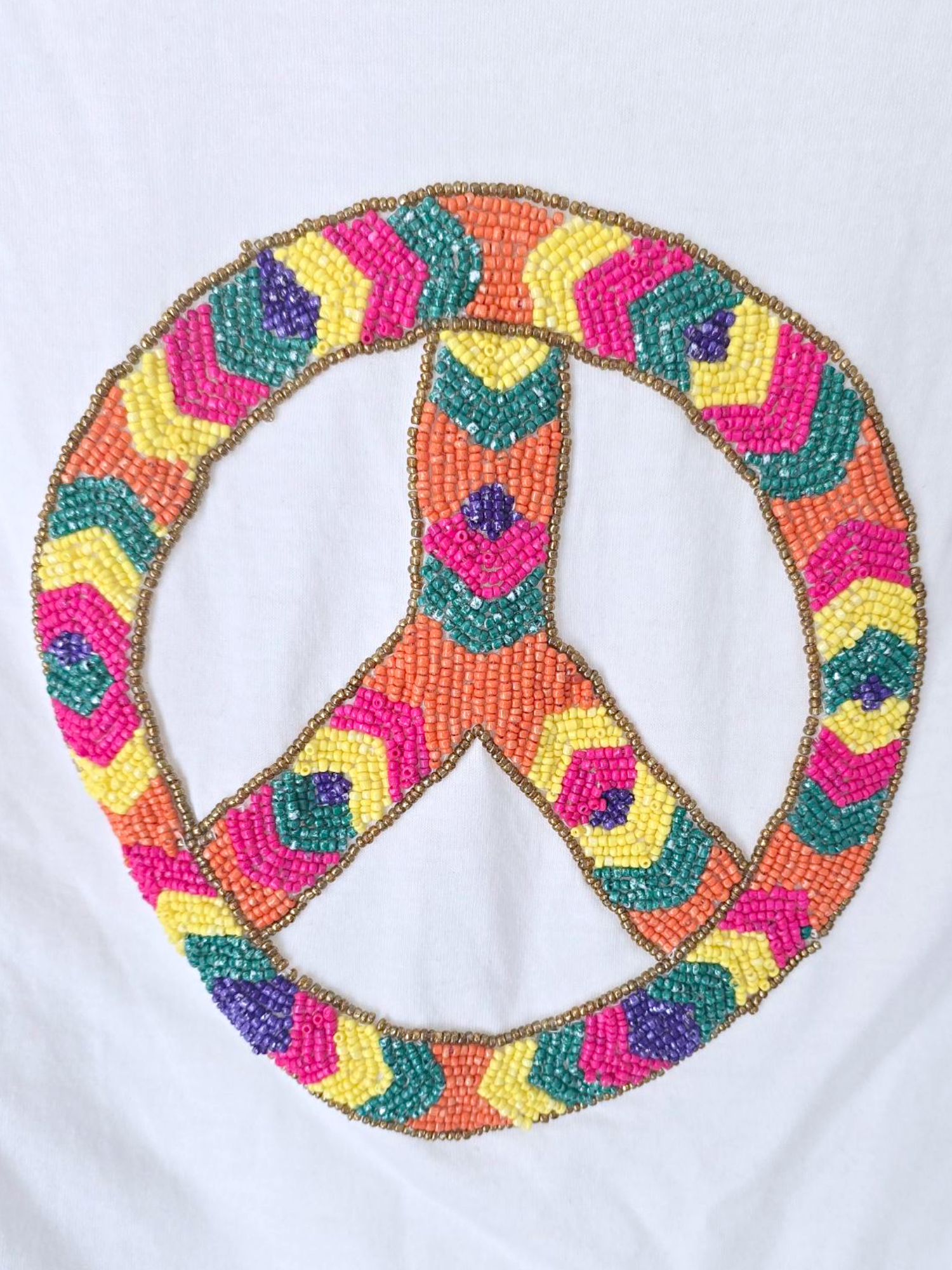 Tee-shirt perles peace love