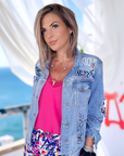 Veste tags en denim