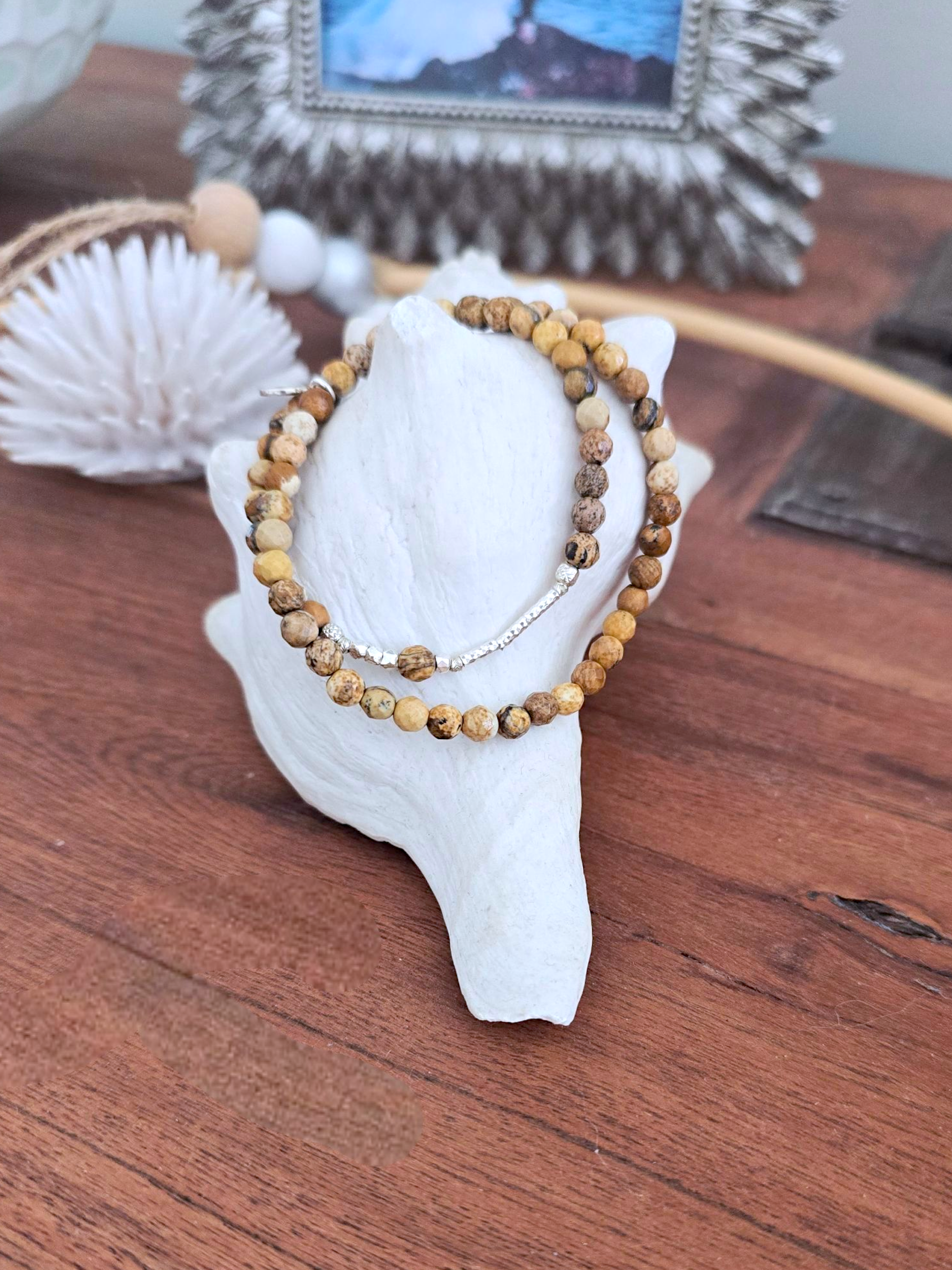 Bracelet 2 tours pierre terre