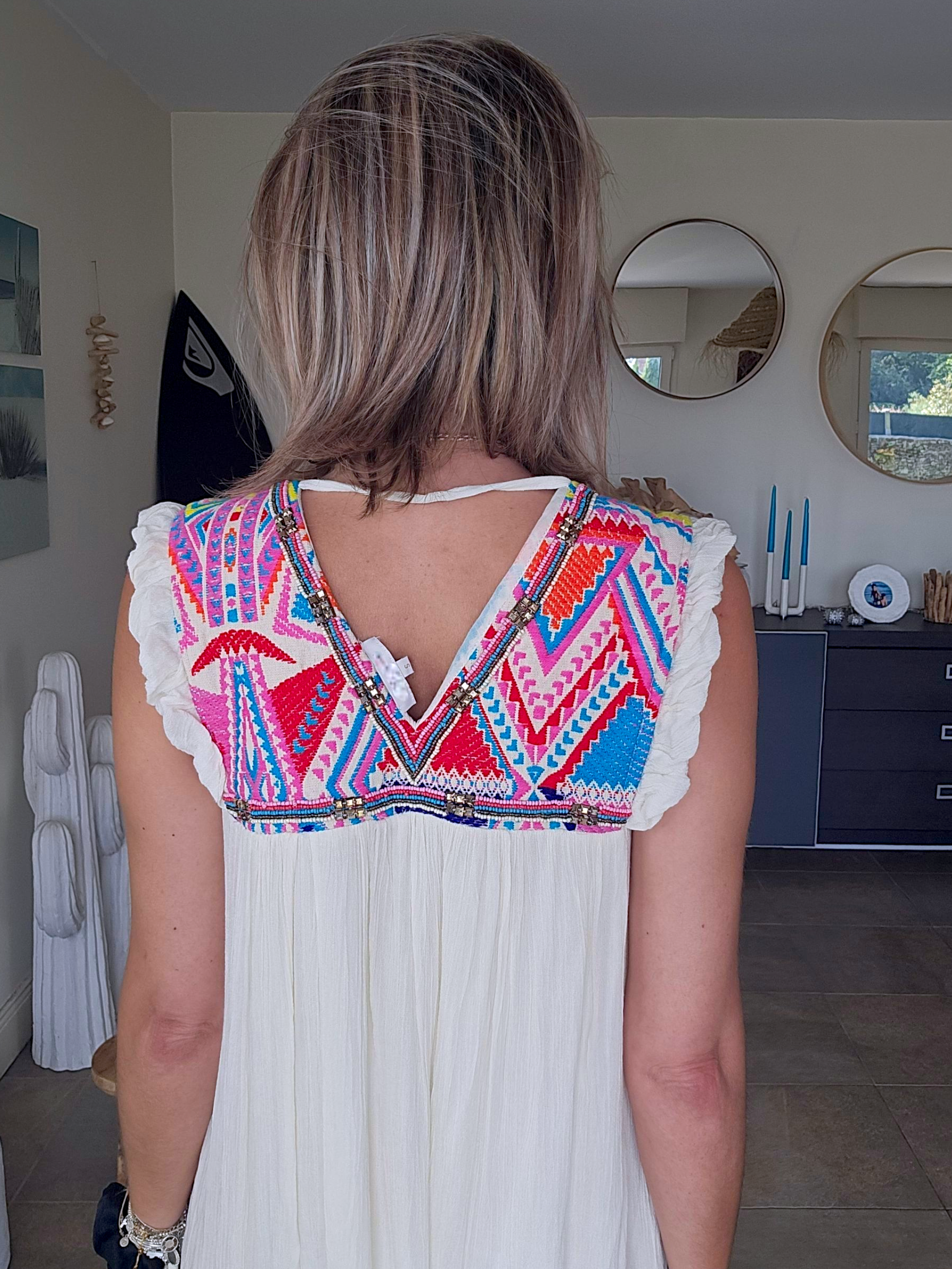 Robe boho écrue
