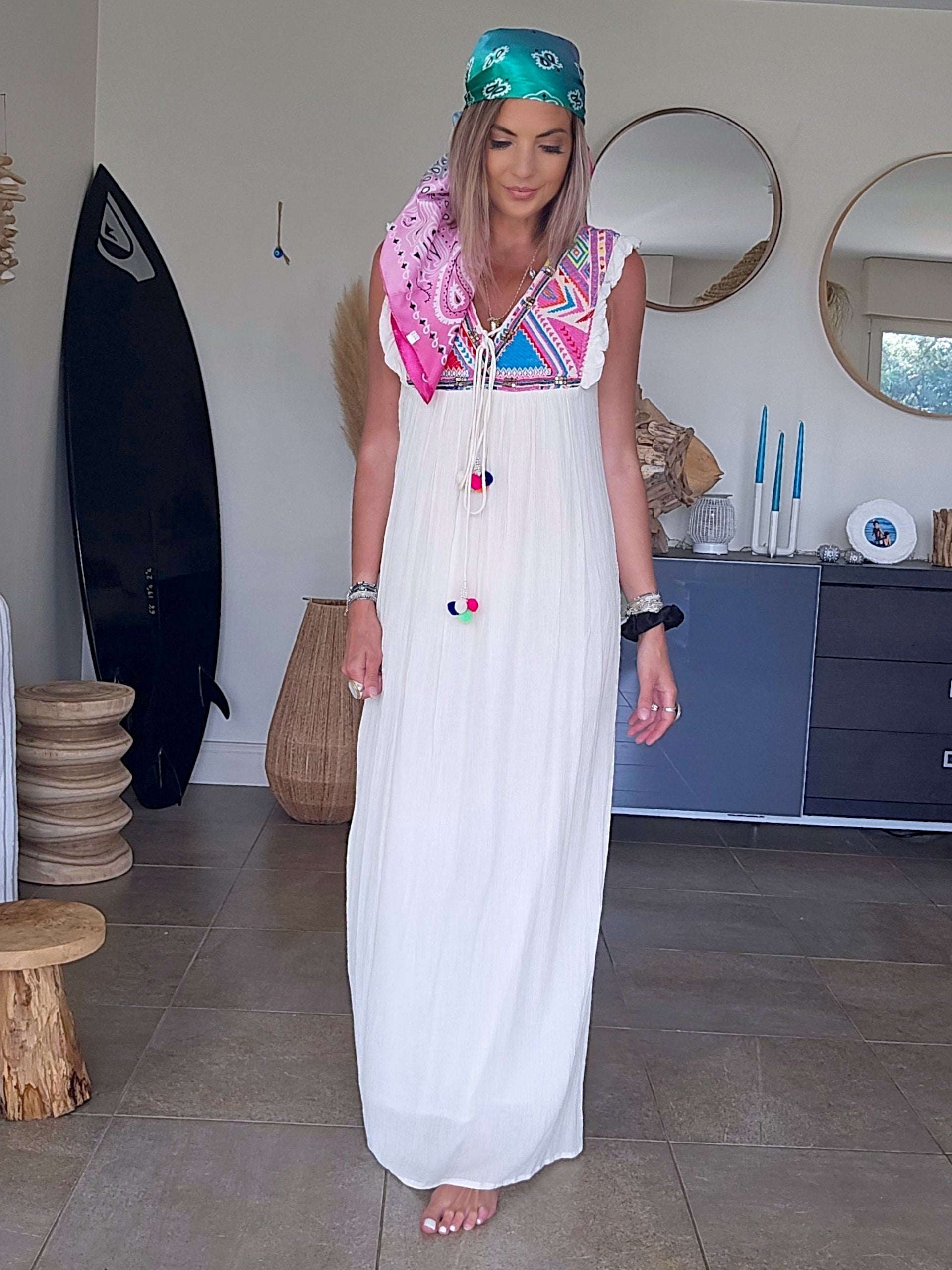 Robe boho écrue