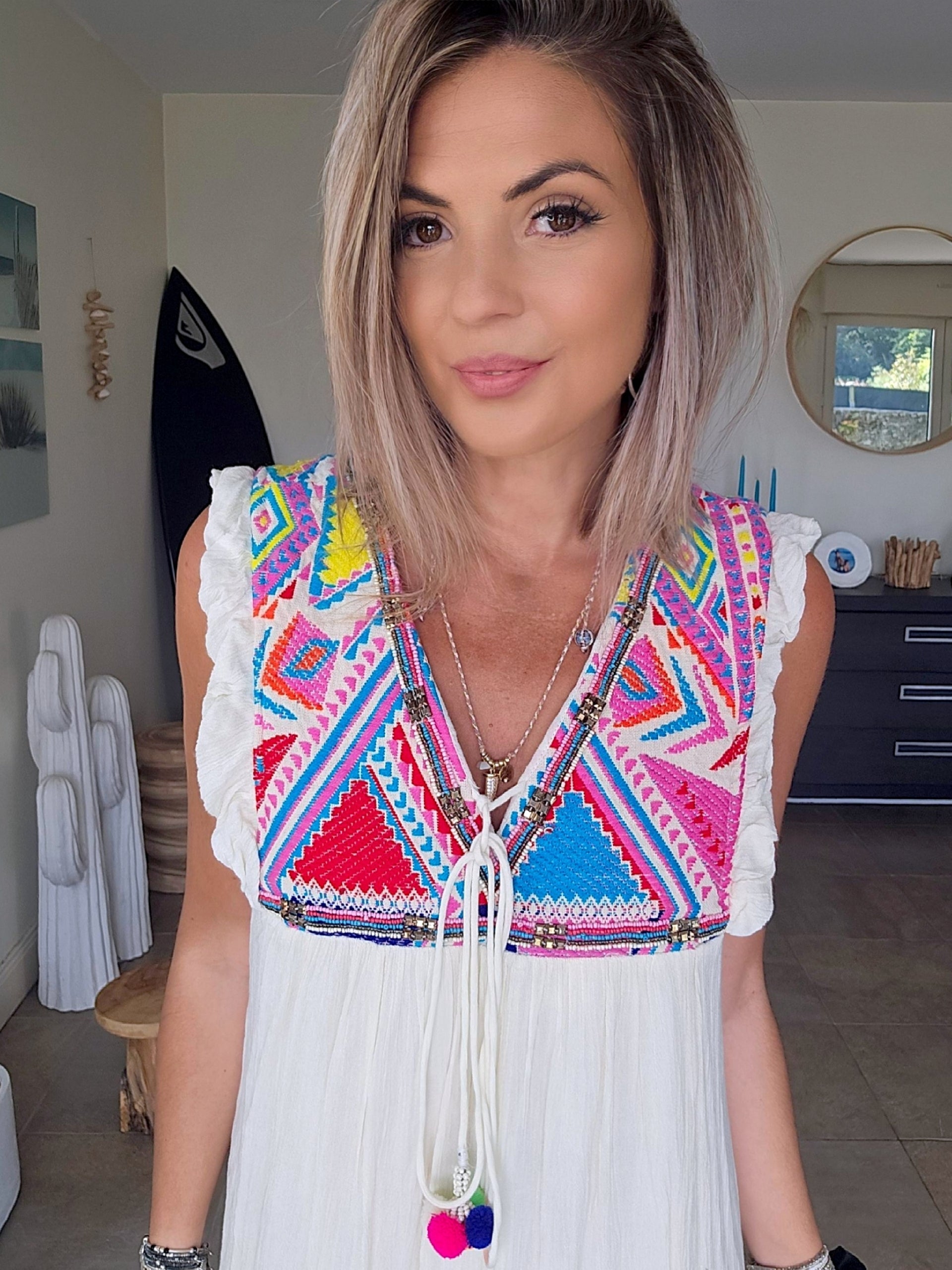 Robe boho écrue