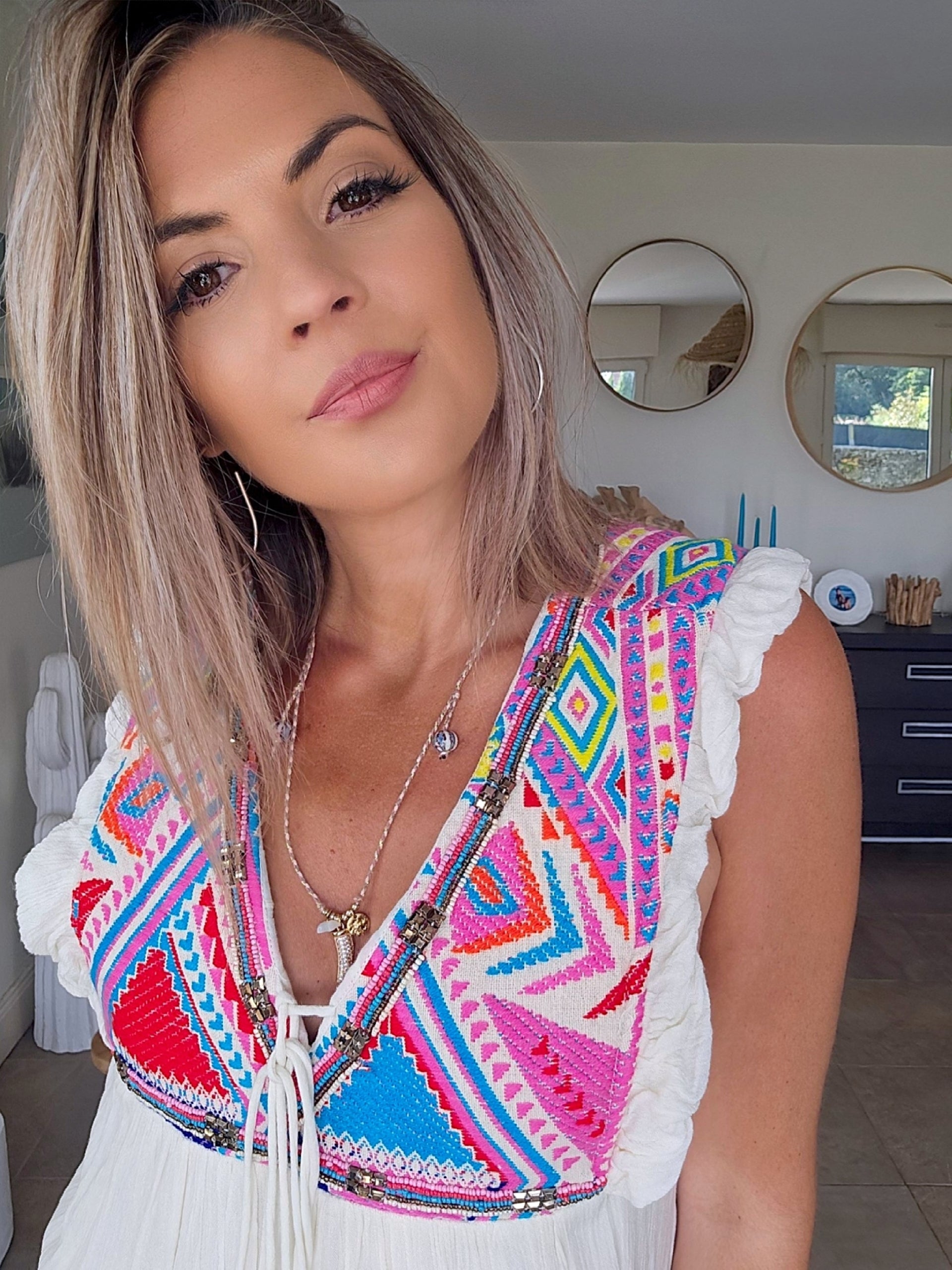 Robe boho écrue