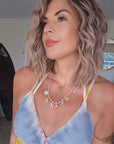 Collier boho rose