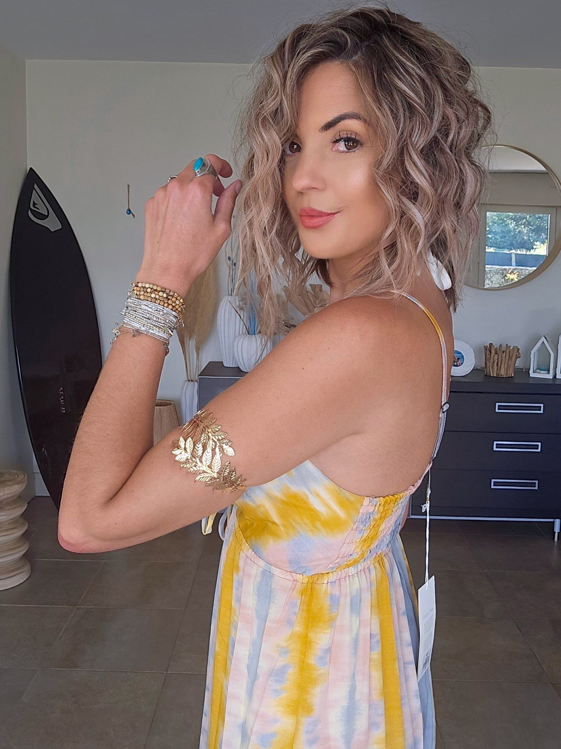 Robe tie jaune