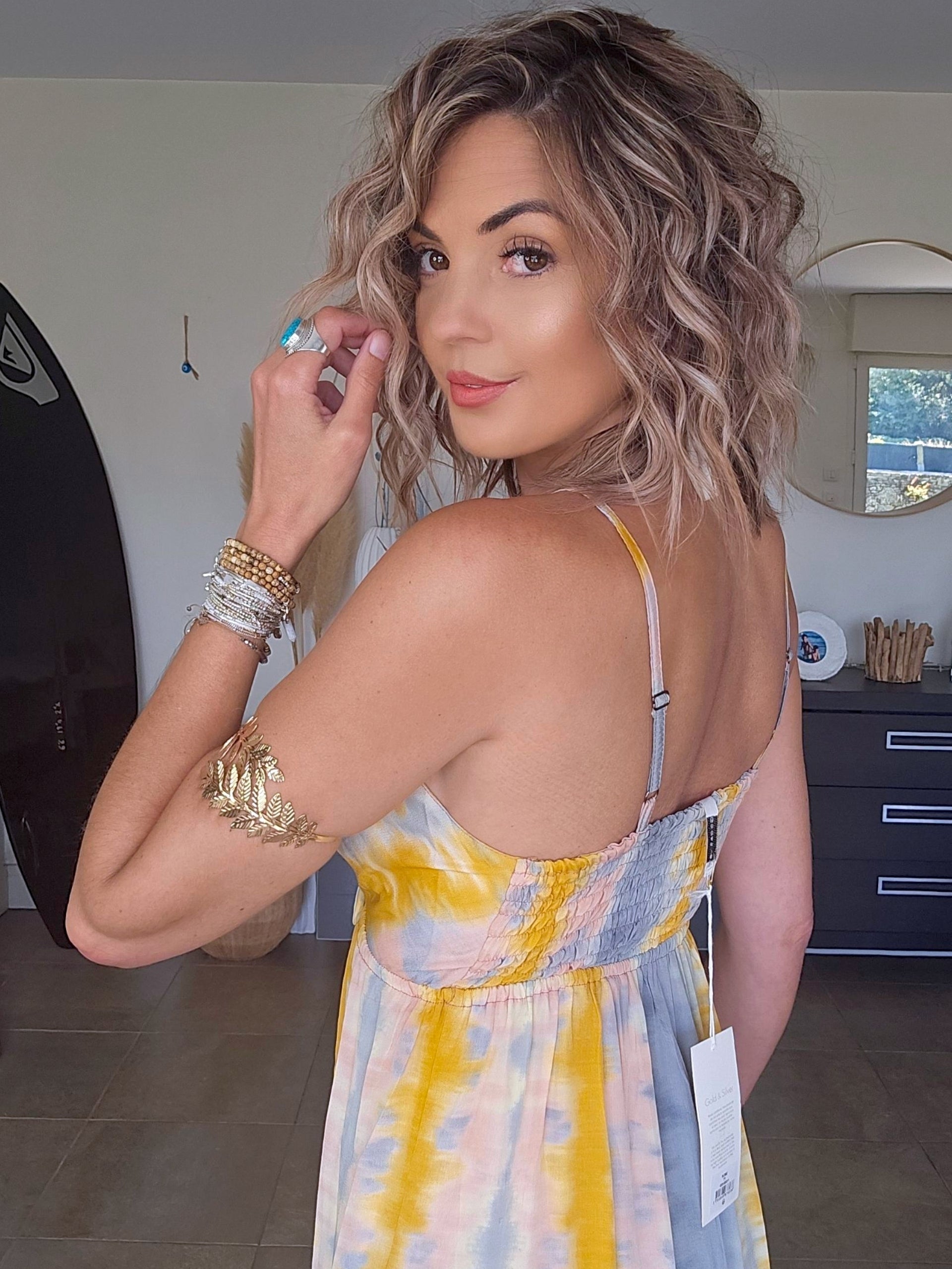 Robe tie jaune