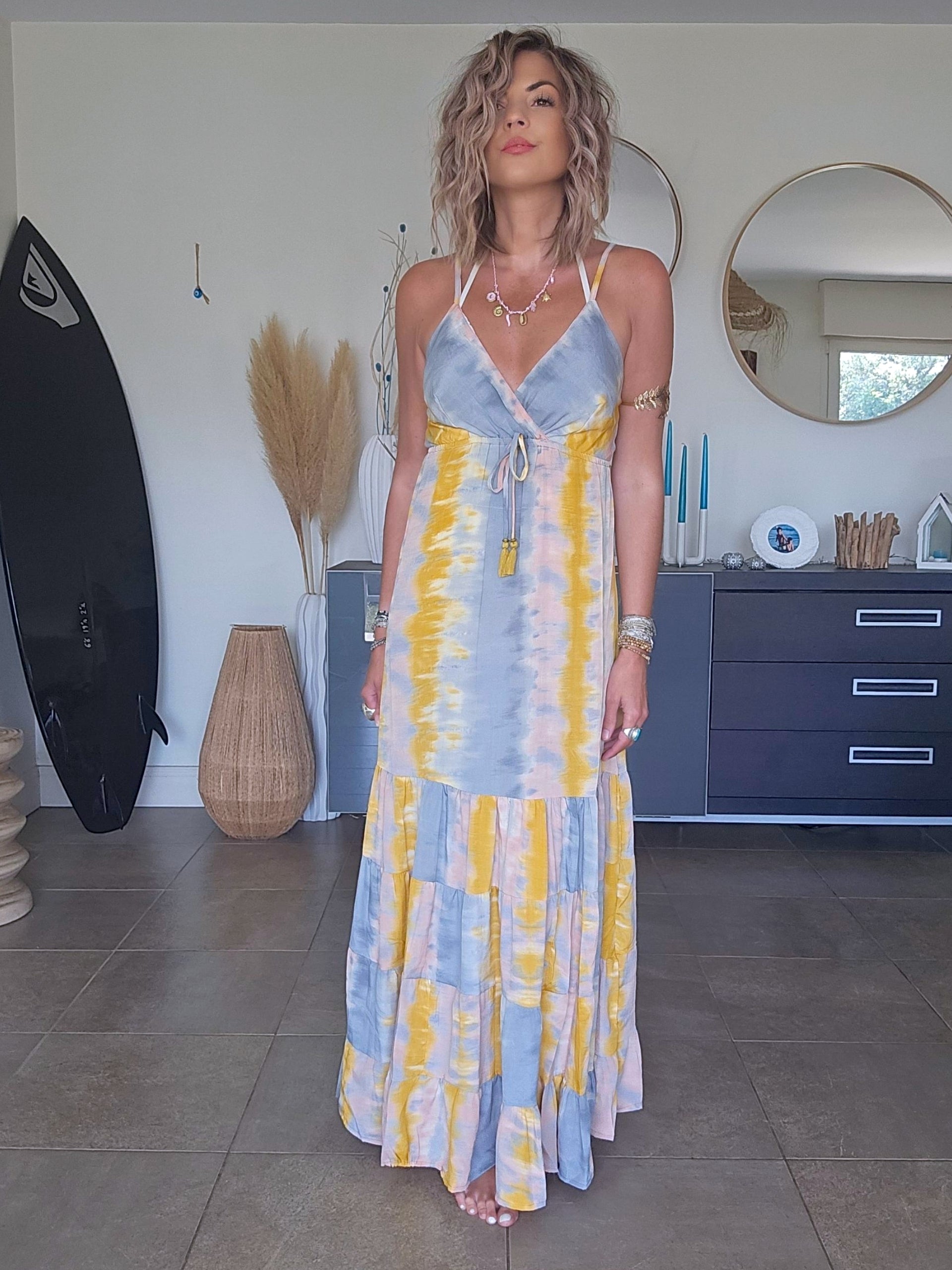 Robe tie jaune