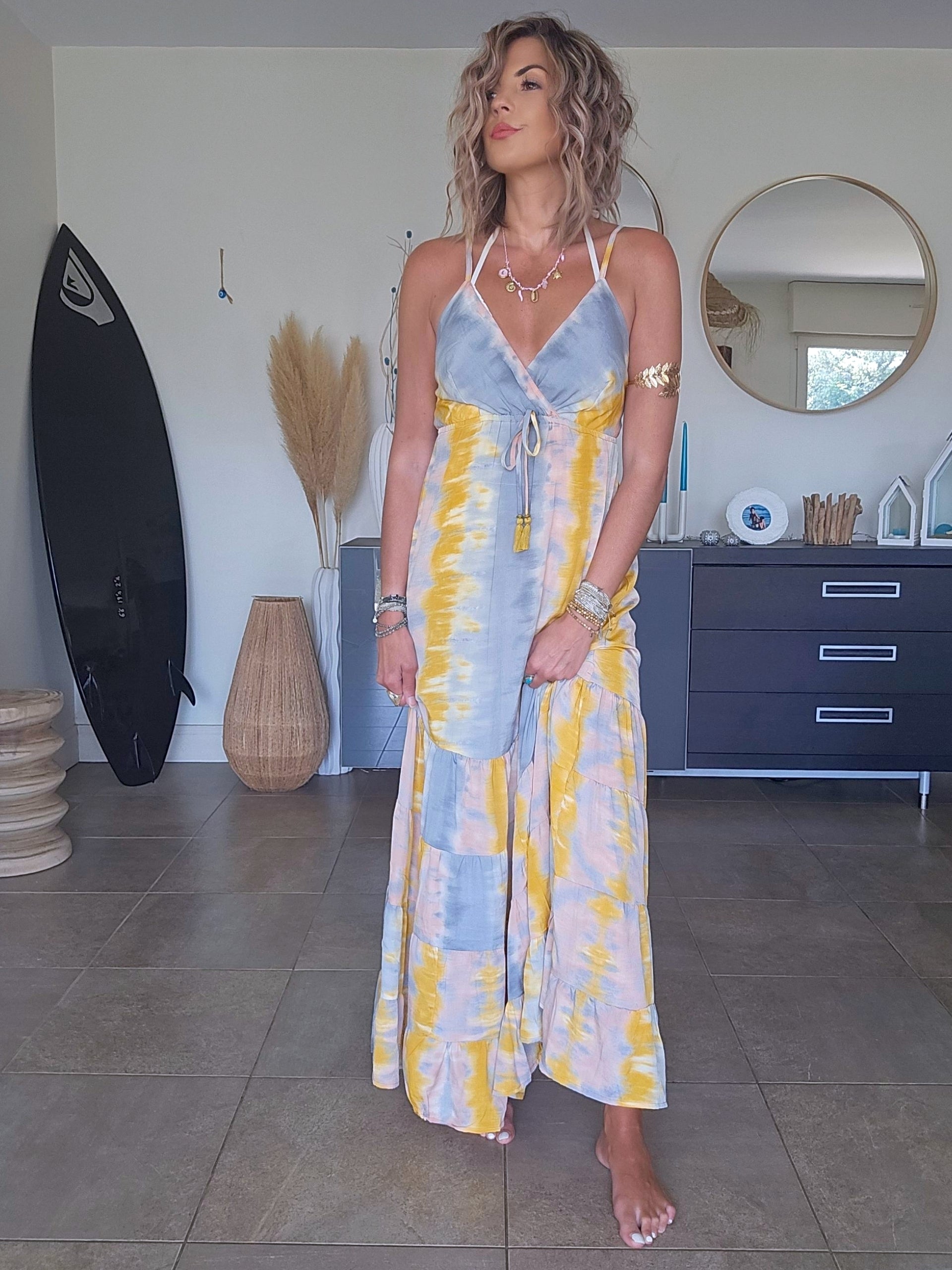 Robe tie jaune