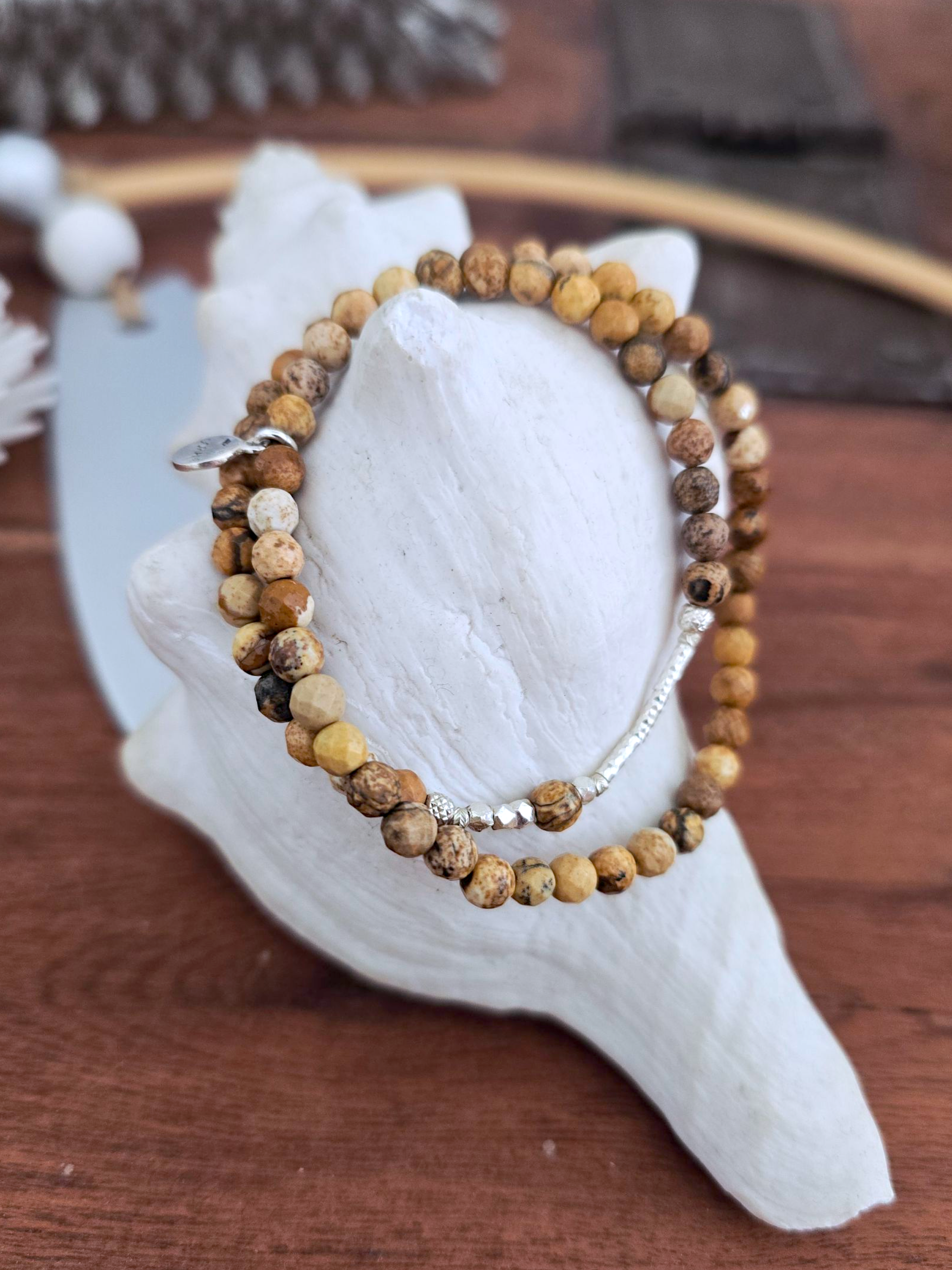 Bracelet 2 tours pierre terre