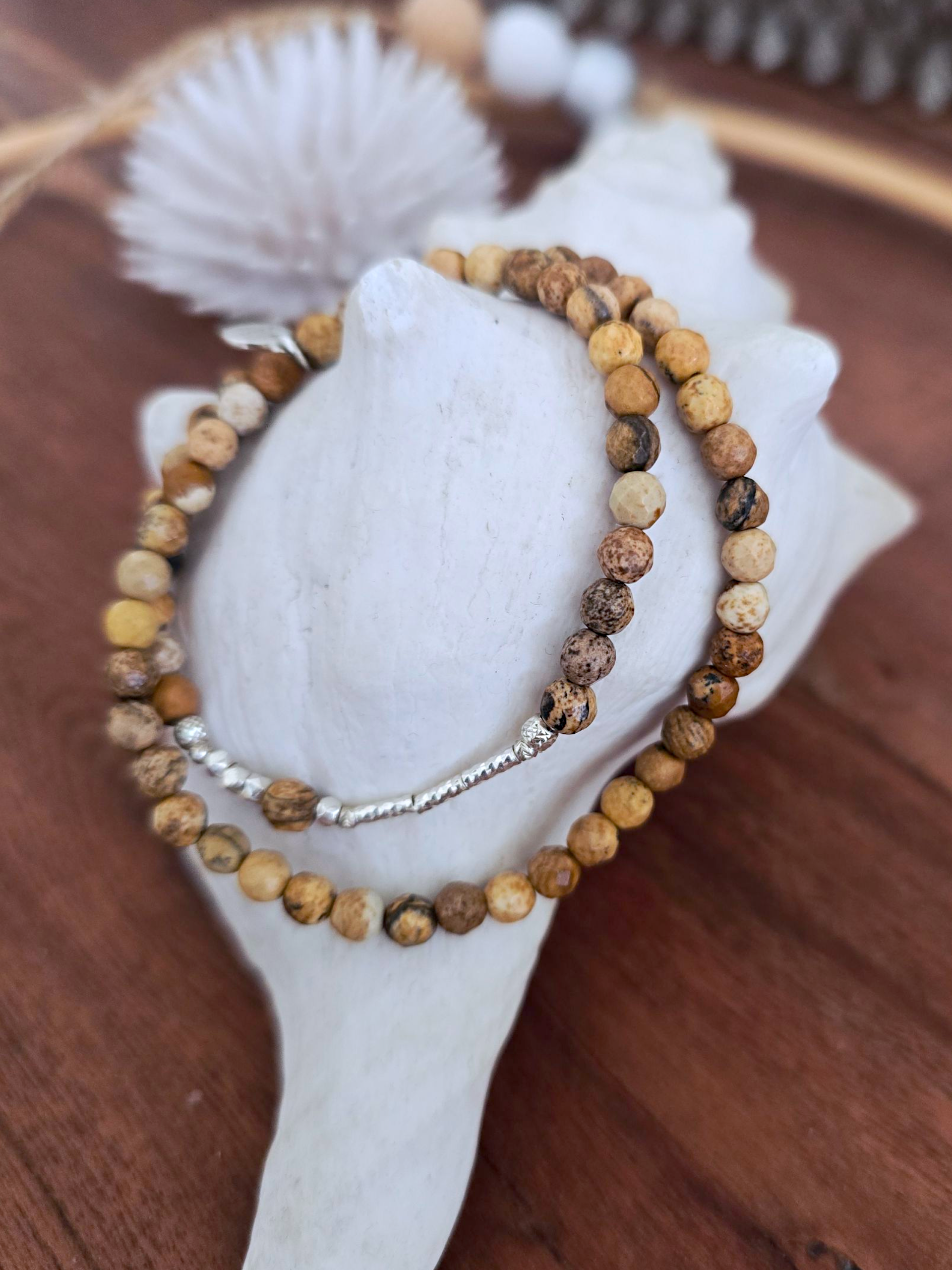 Bracelet 2 tours pierre terre