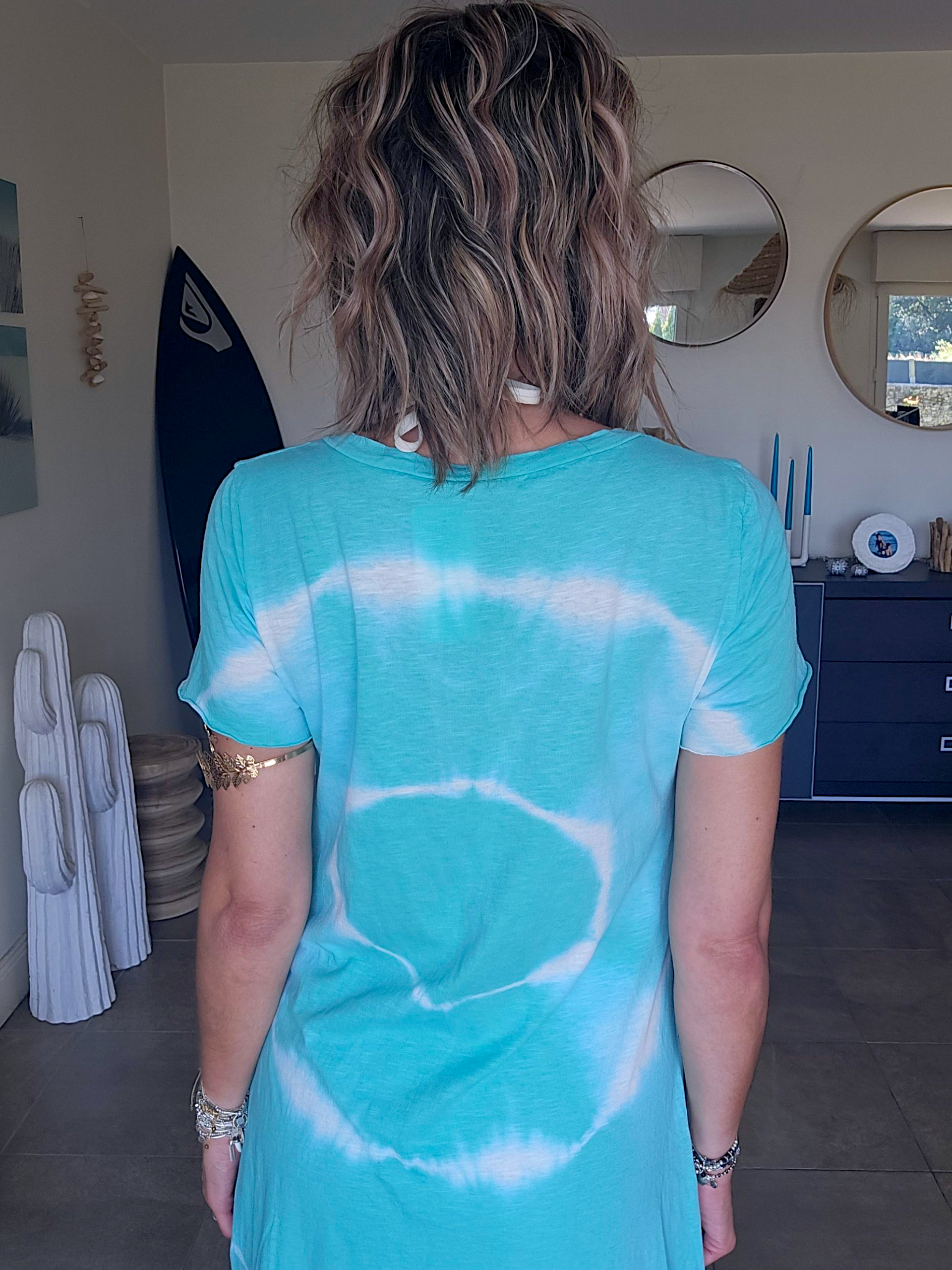 Robe tie bleu