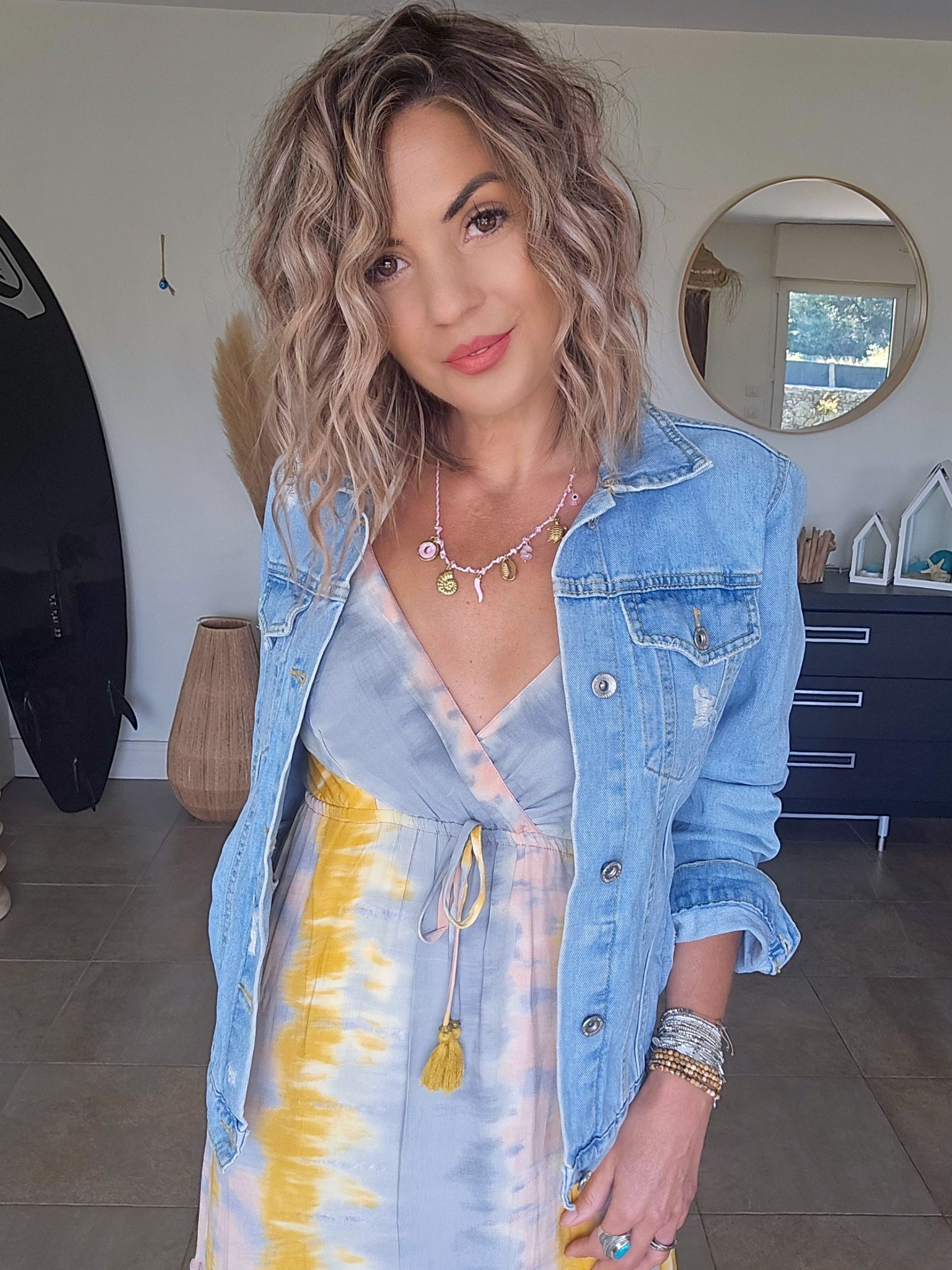 Veste en jean brodée