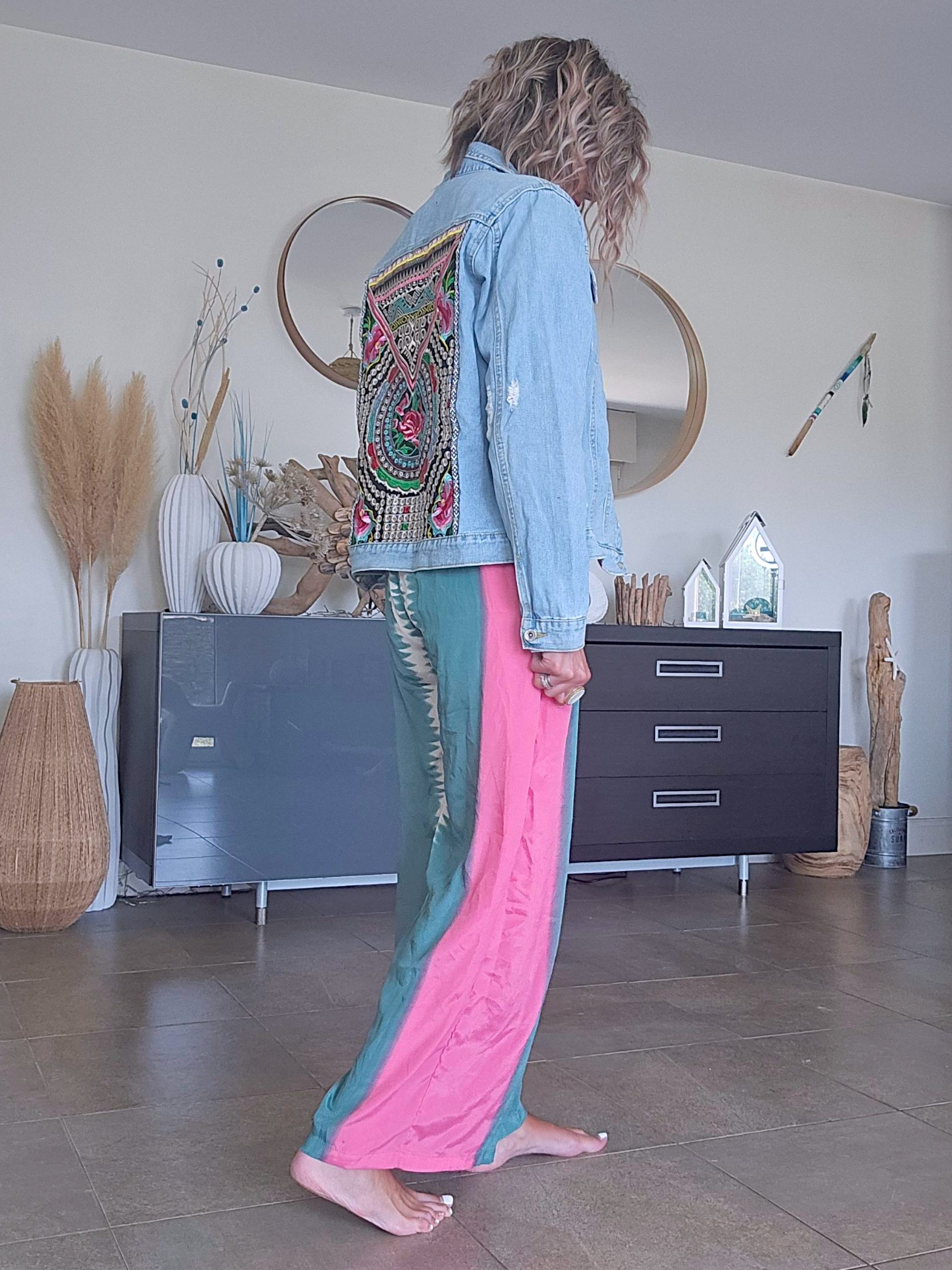 Veste en jean brodée