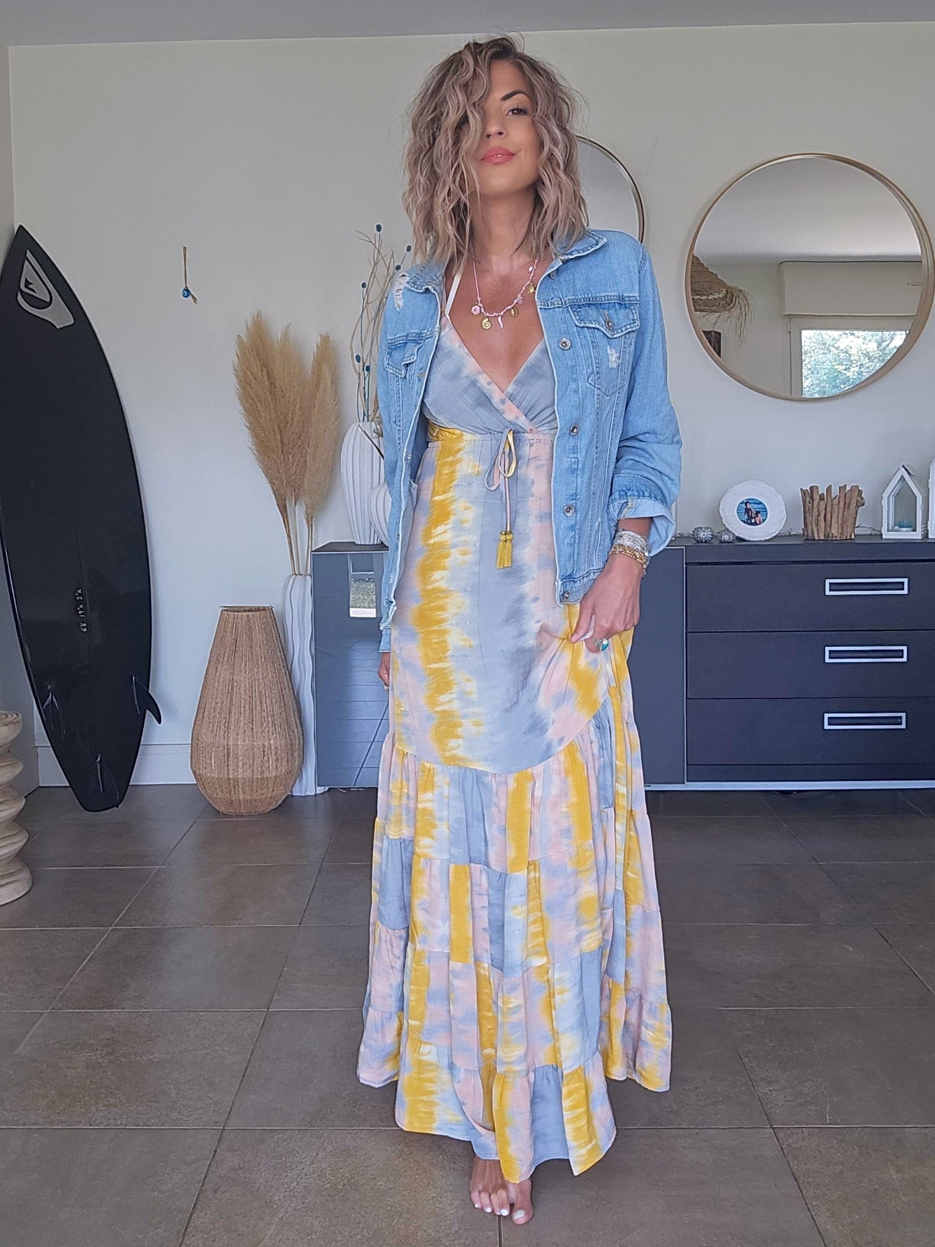 Robe tie jaune