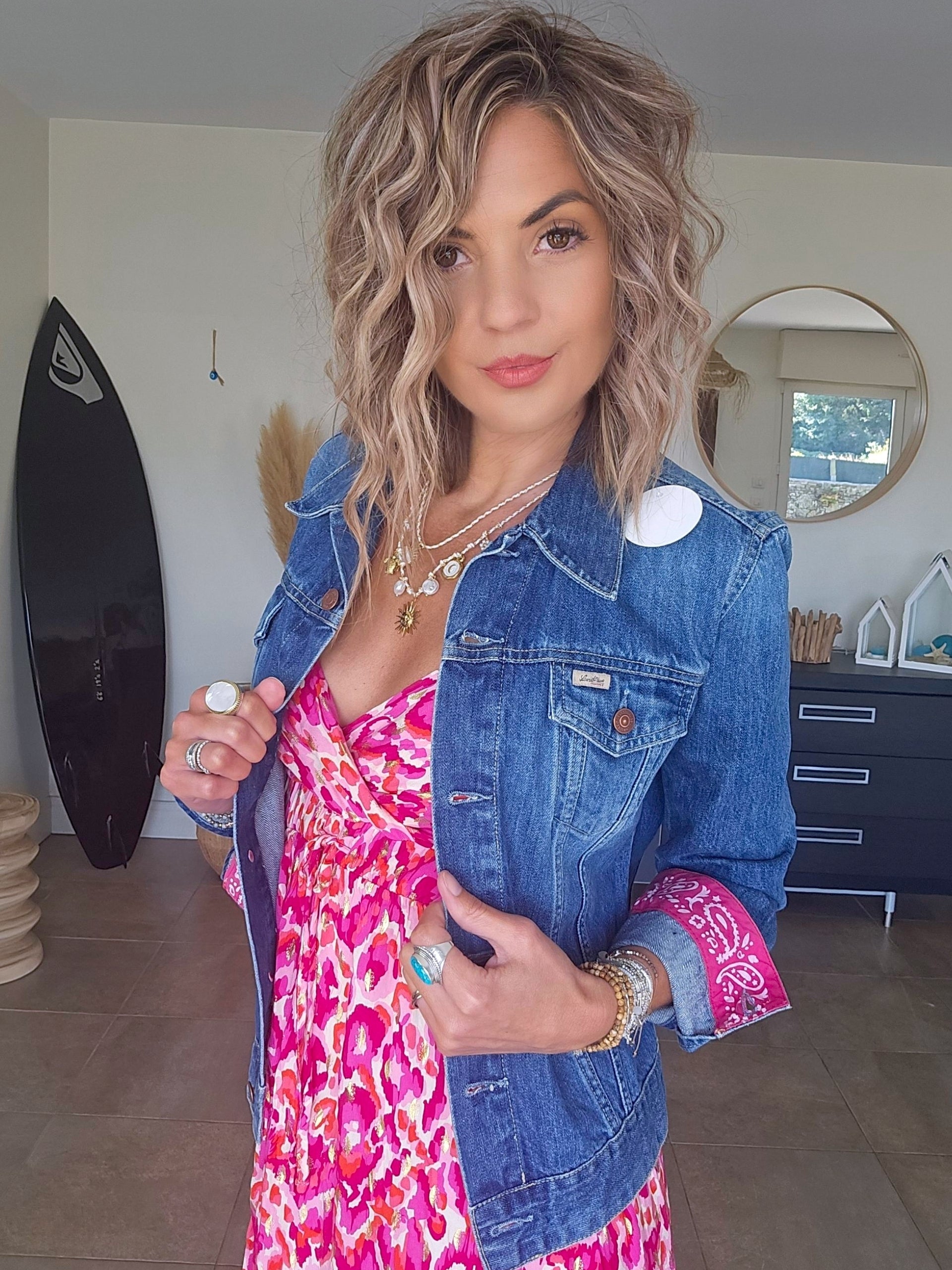 Veste bandana en denim