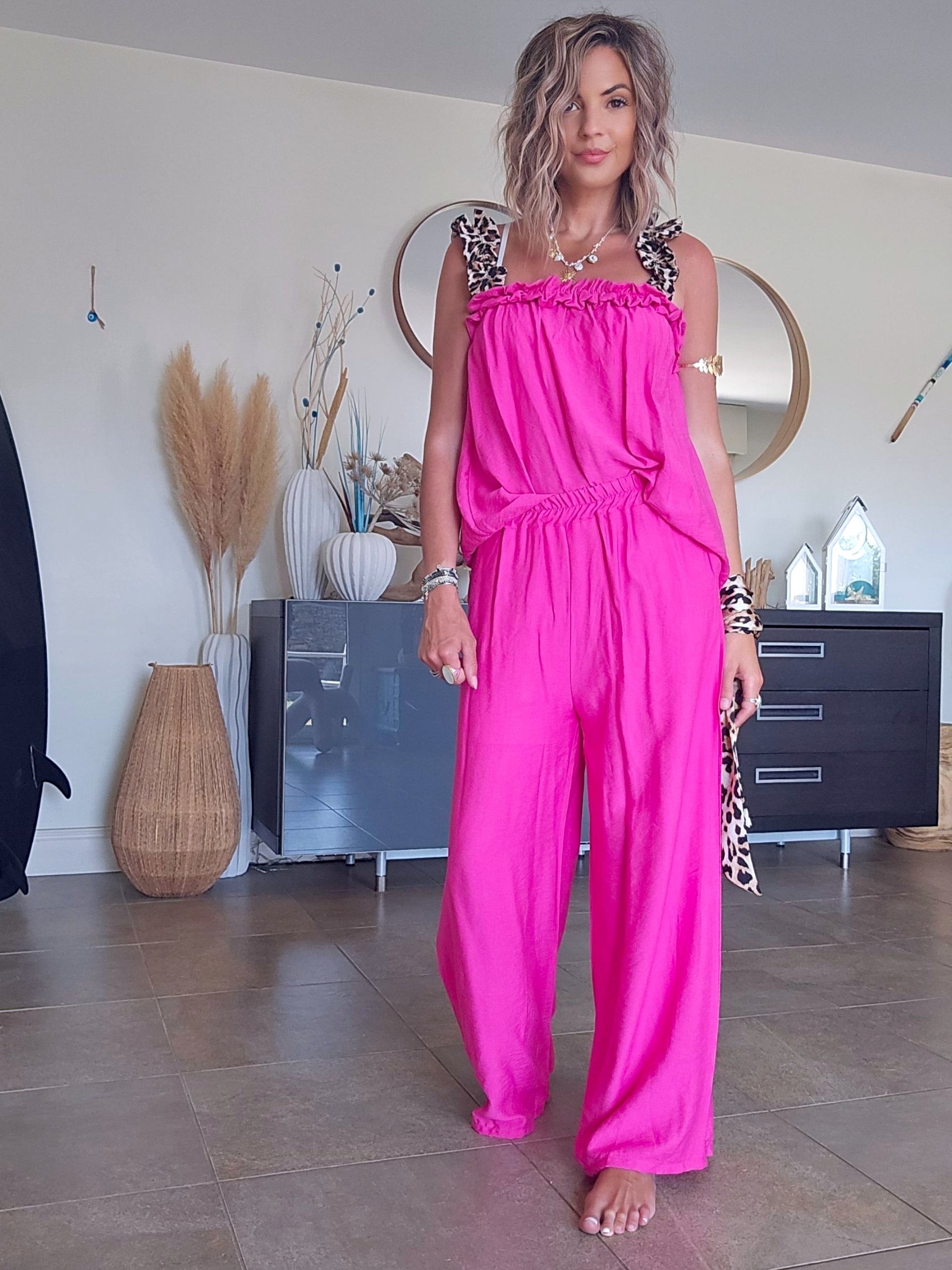 Ensemble 3 pièces fuchsia