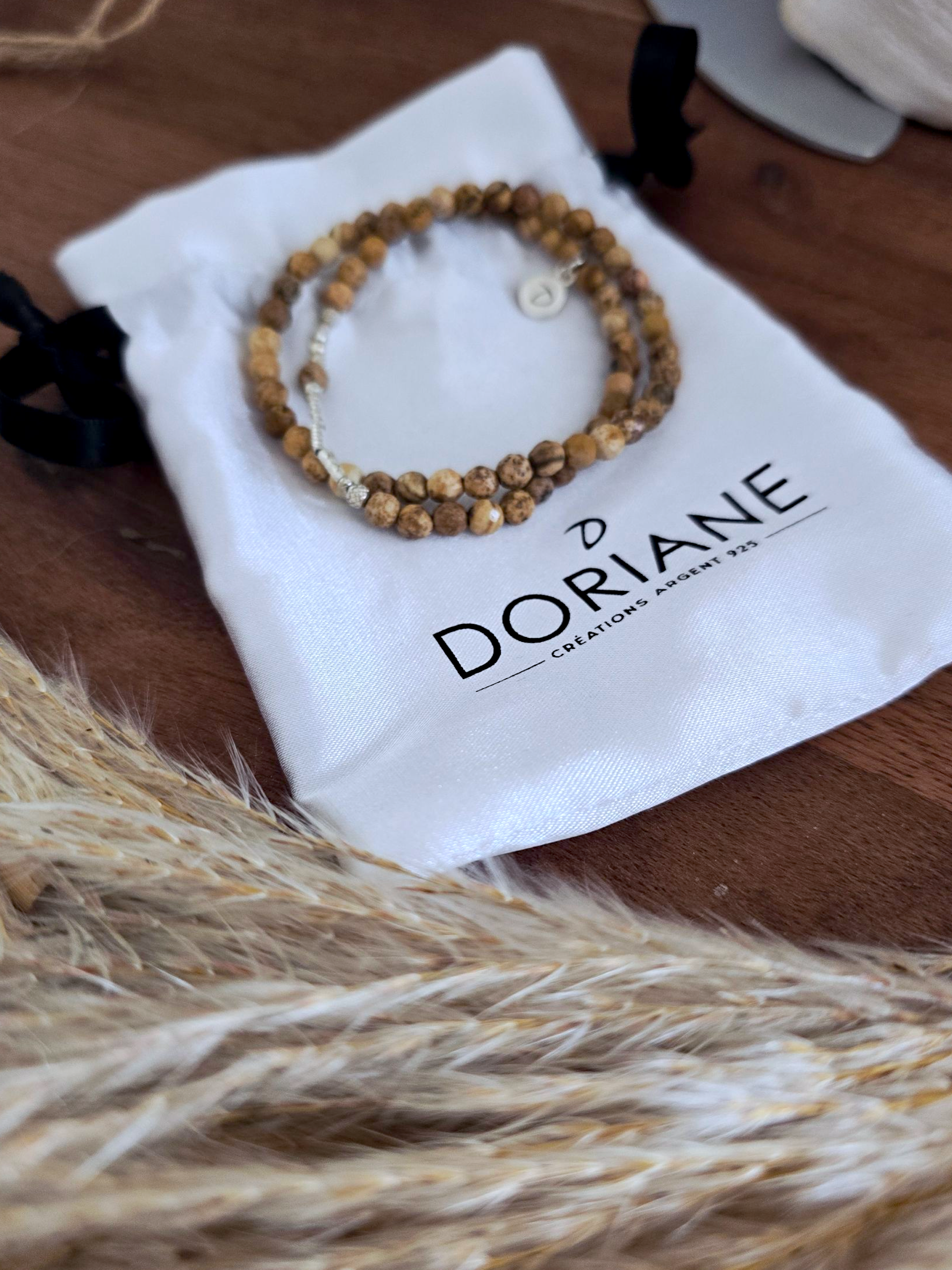 Bracelet 2 tours pierre terre