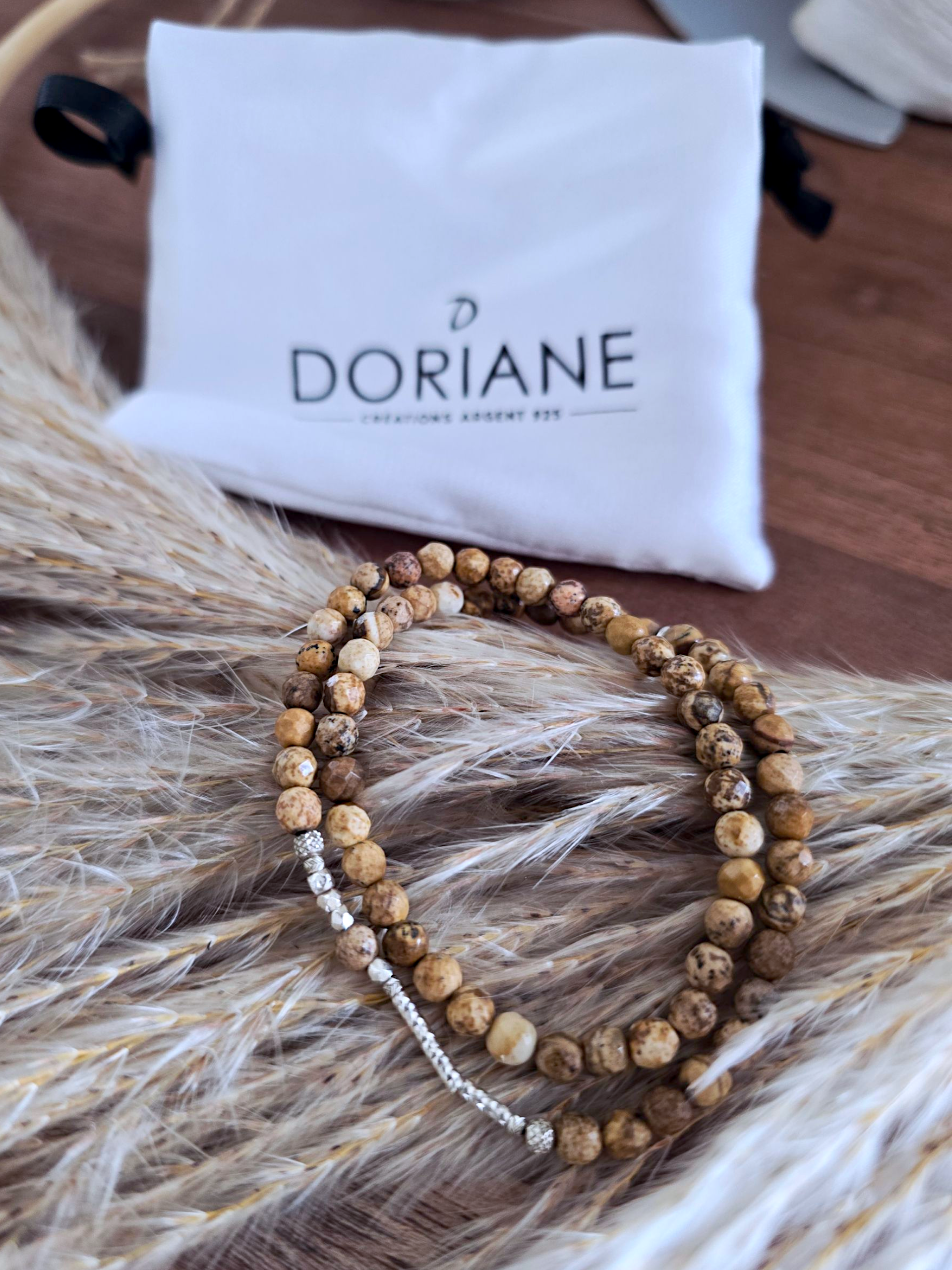 Bracelet 2 tours pierre terre