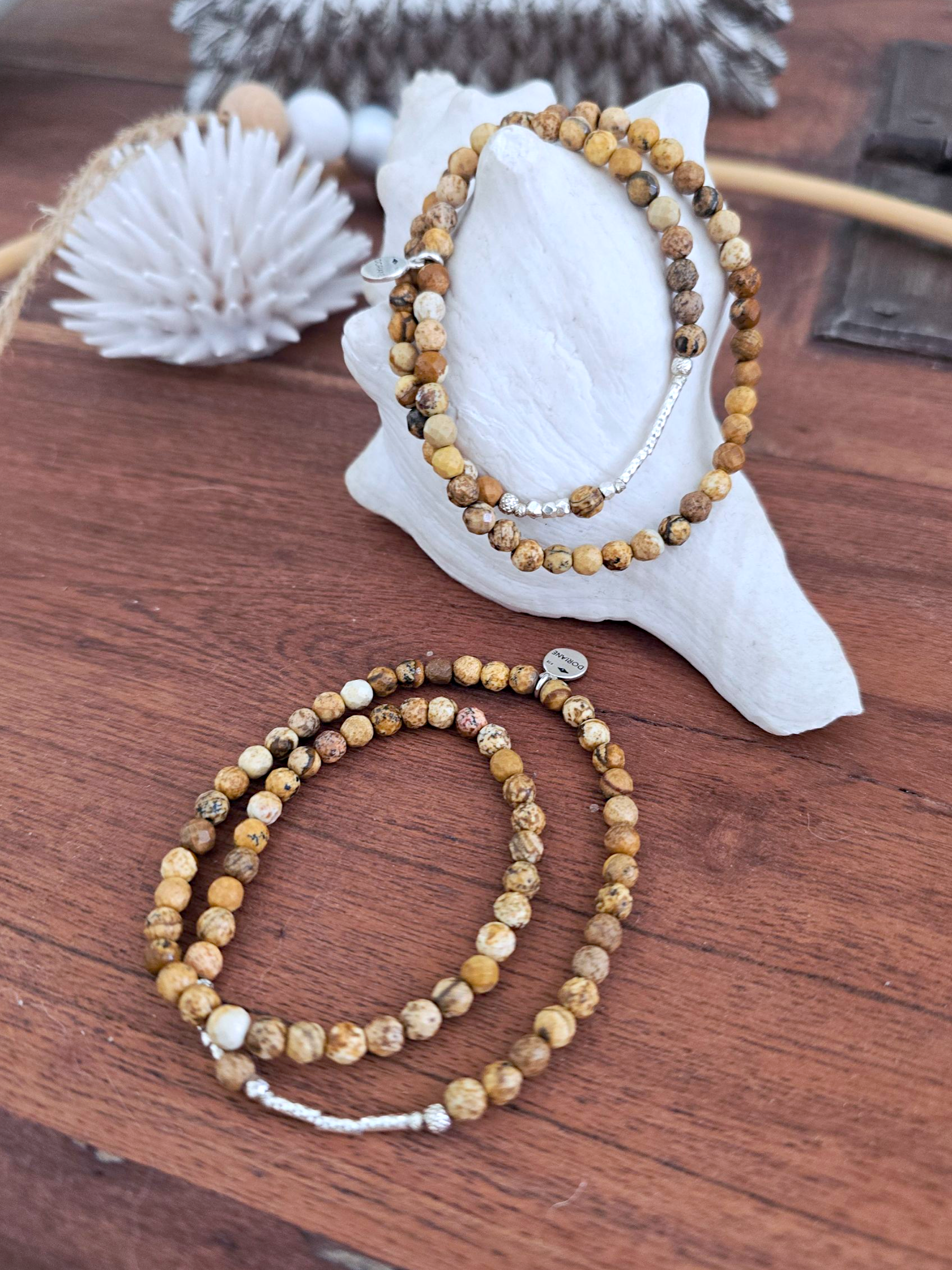 Bracelet 2 tours pierre terre