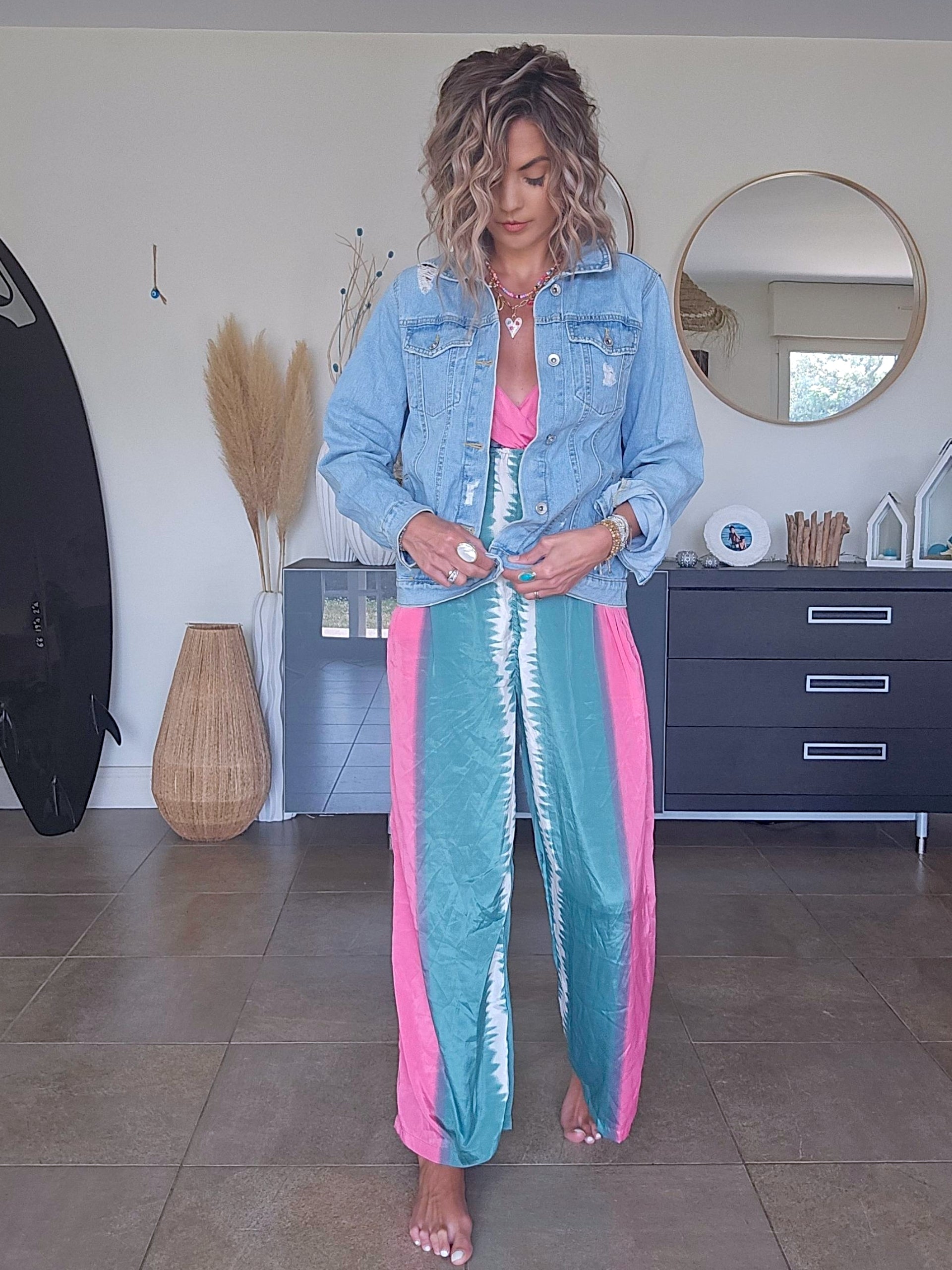 Veste en jean brodée