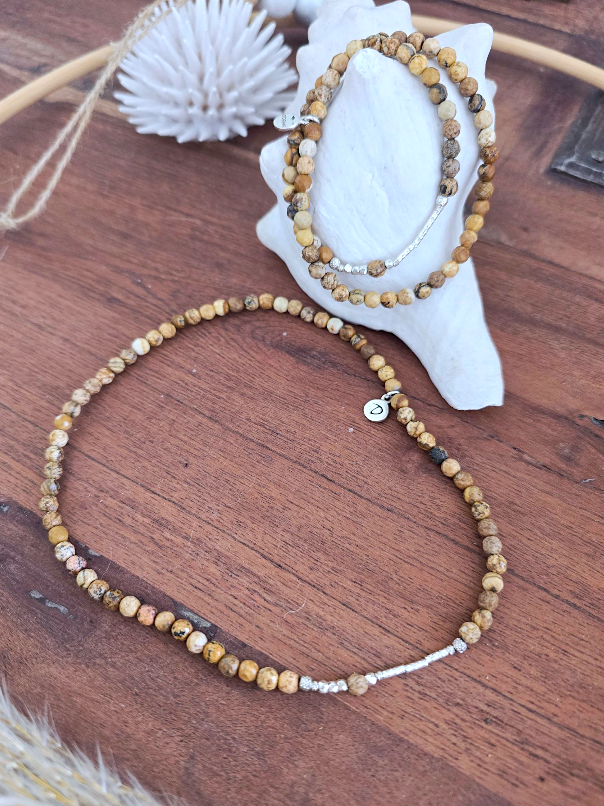 Bracelet 2 tours pierre terre