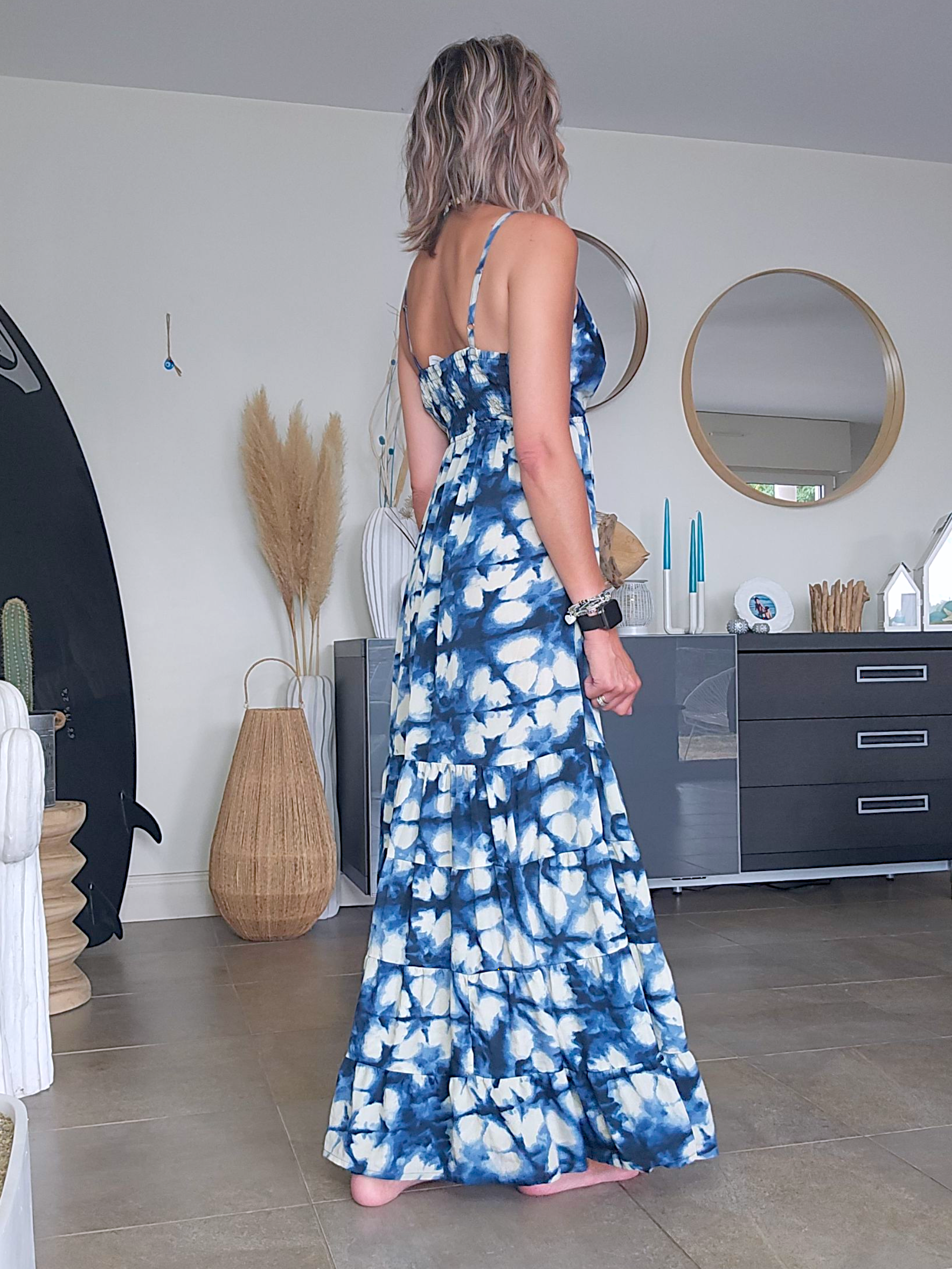 Robe tie and dye bleu