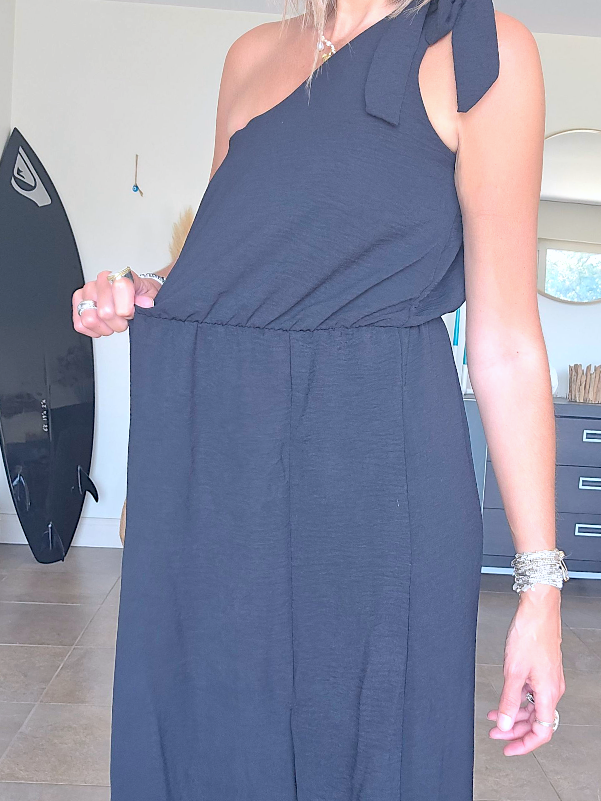Robe asymétrique &amp; ceinture ruban