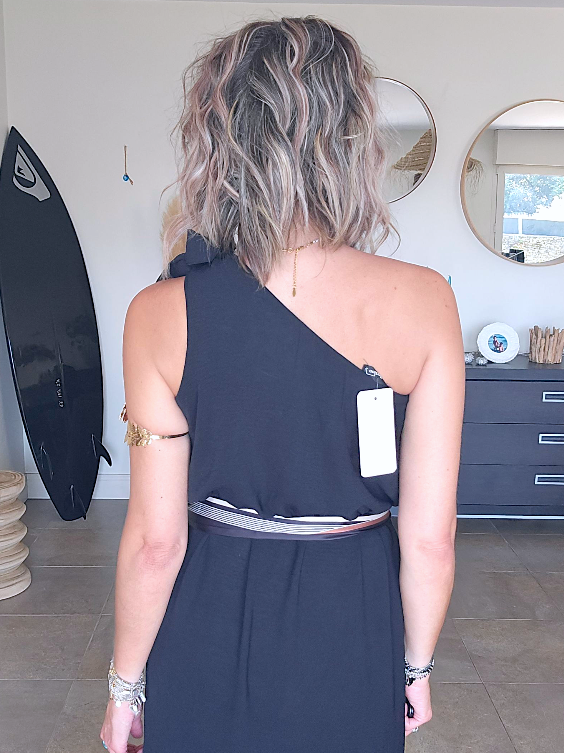 Robe asymétrique &amp; ceinture ruban