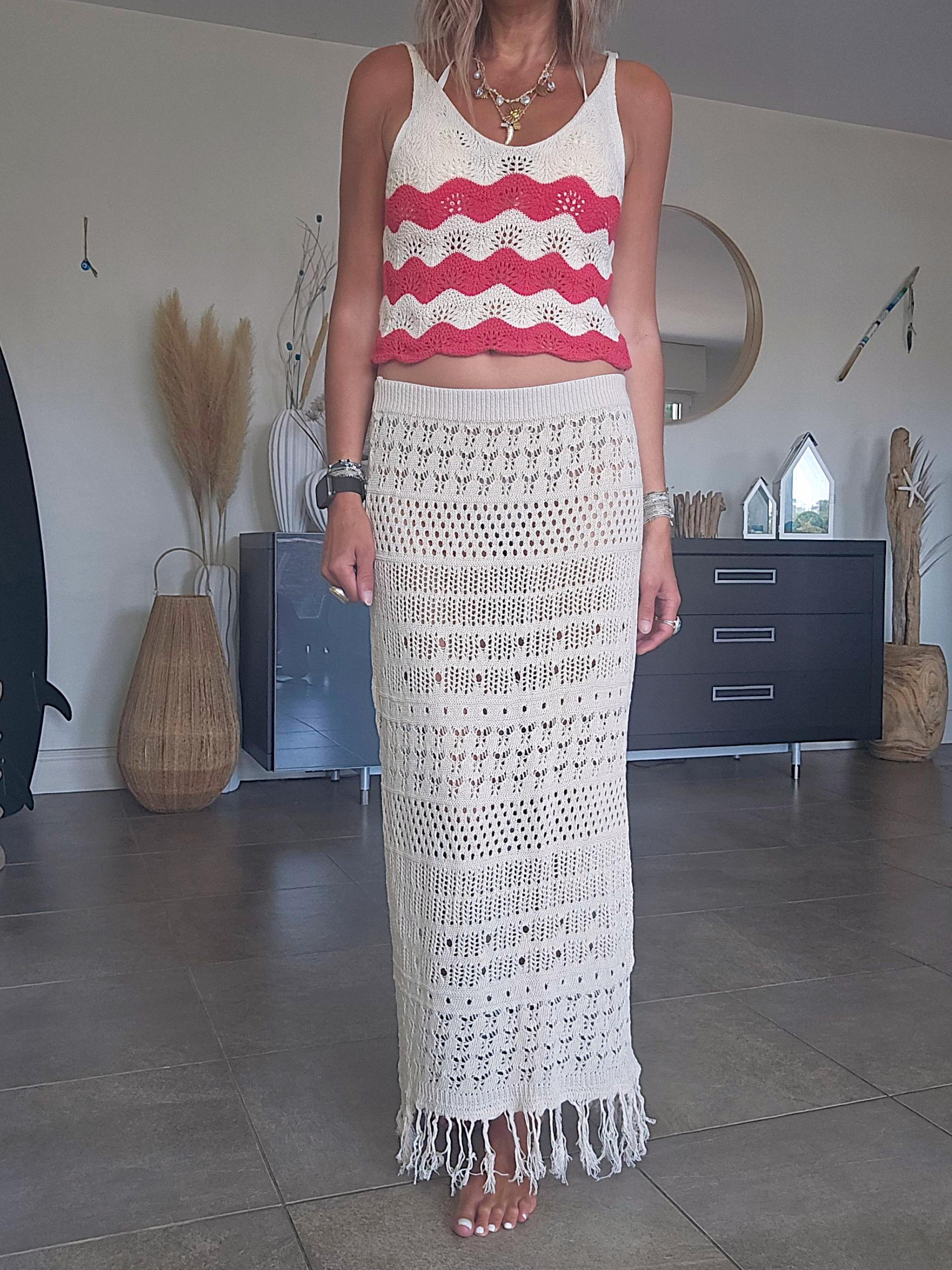 Ensemble top &amp; jupe en crochet