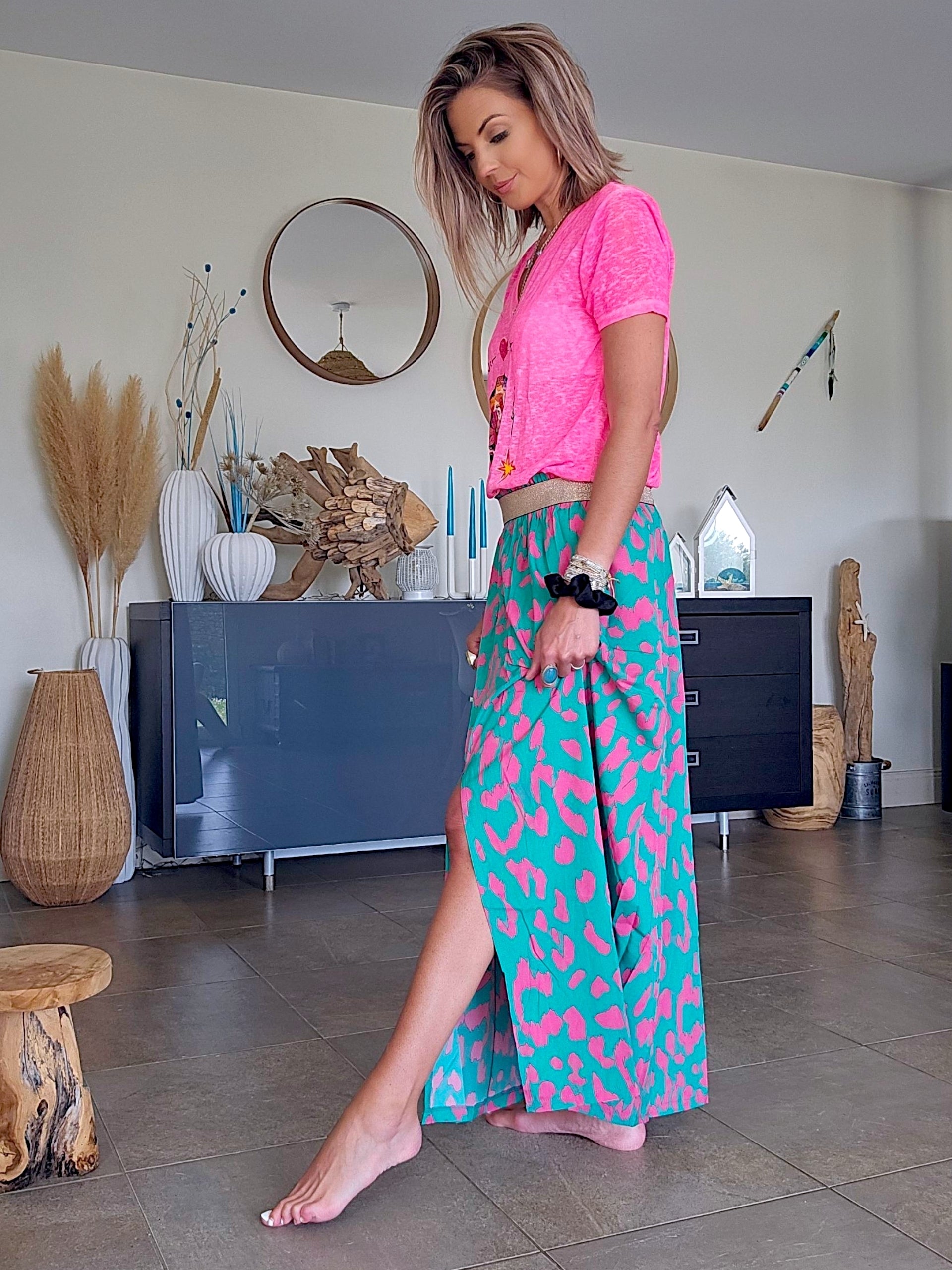 Jupe 7/8è léo fuchsia
