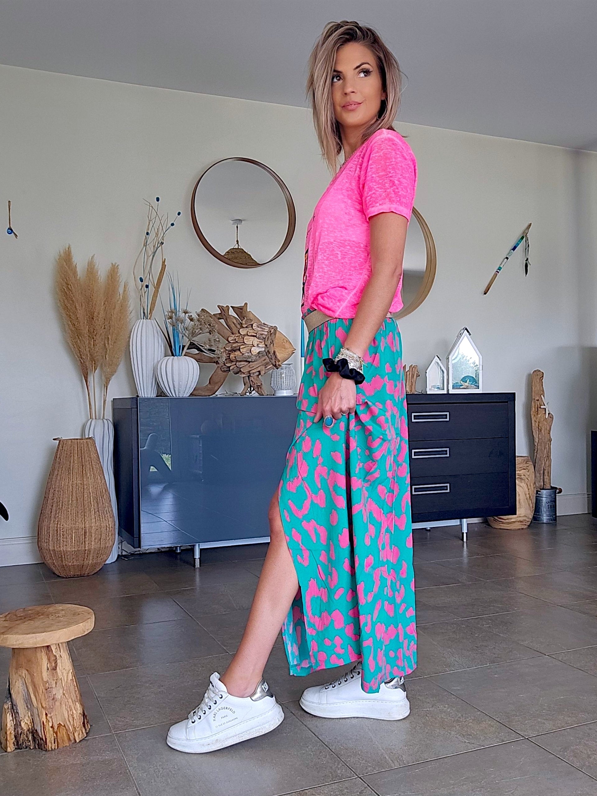 Jupe 7/8è léo fuchsia