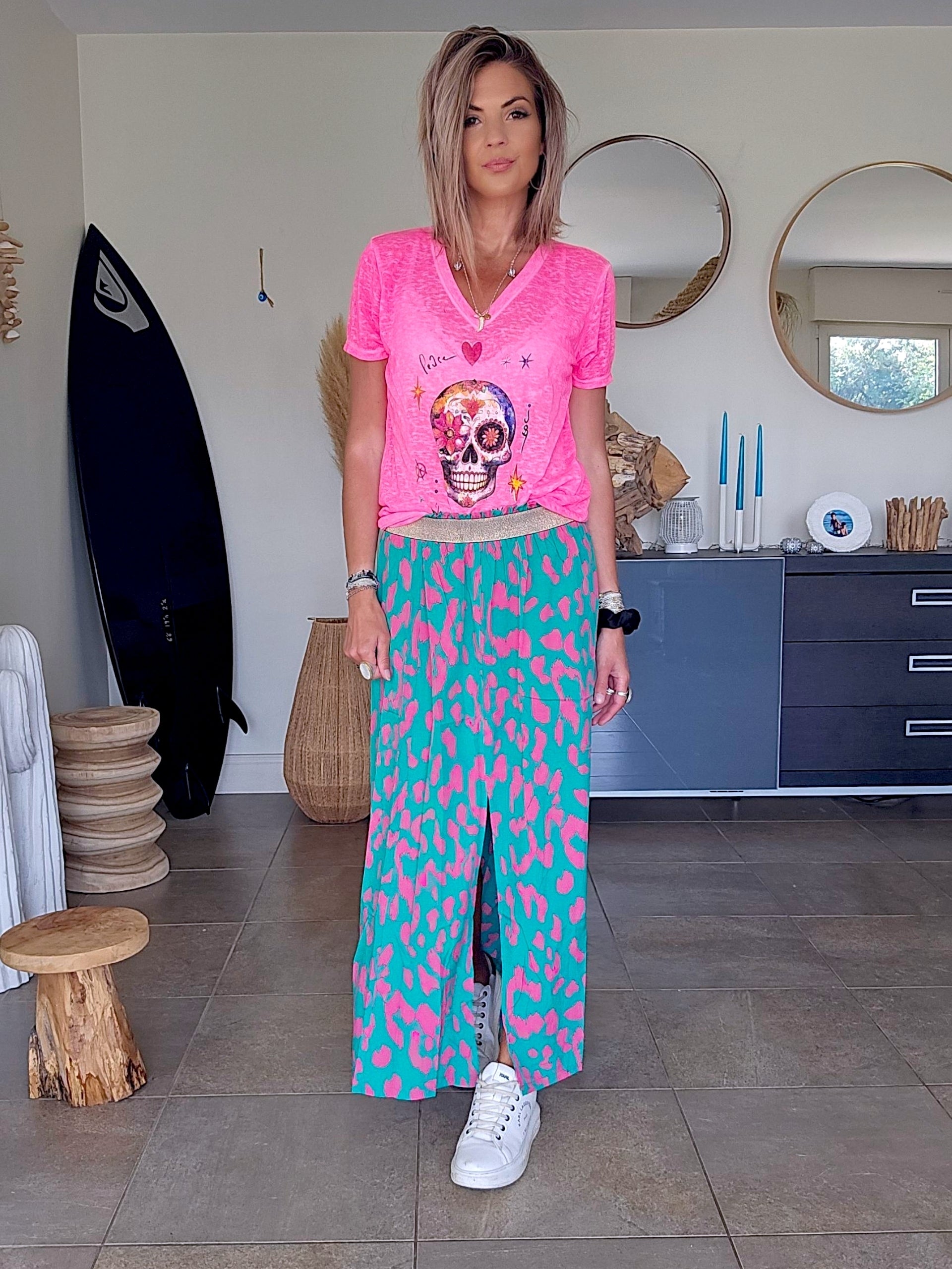 Jupe 7/8è léo fuchsia