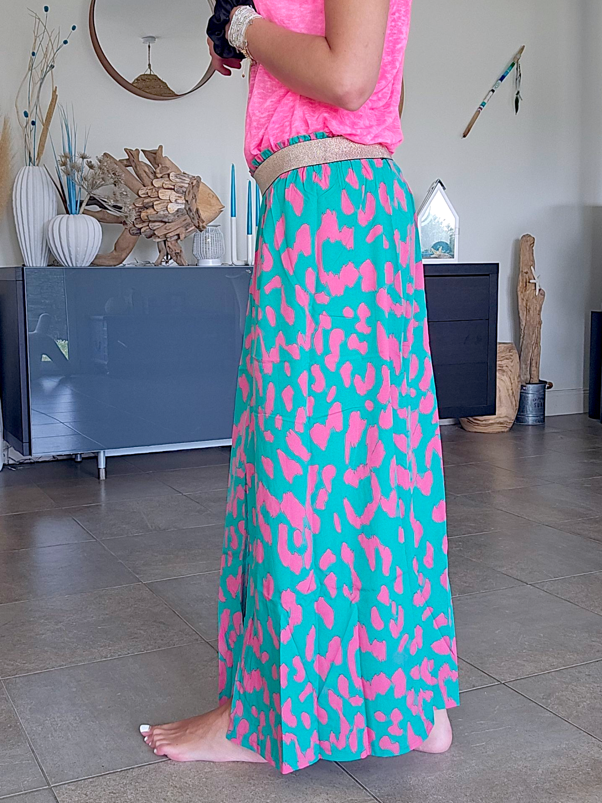 Jupe fendue léo fuchsia