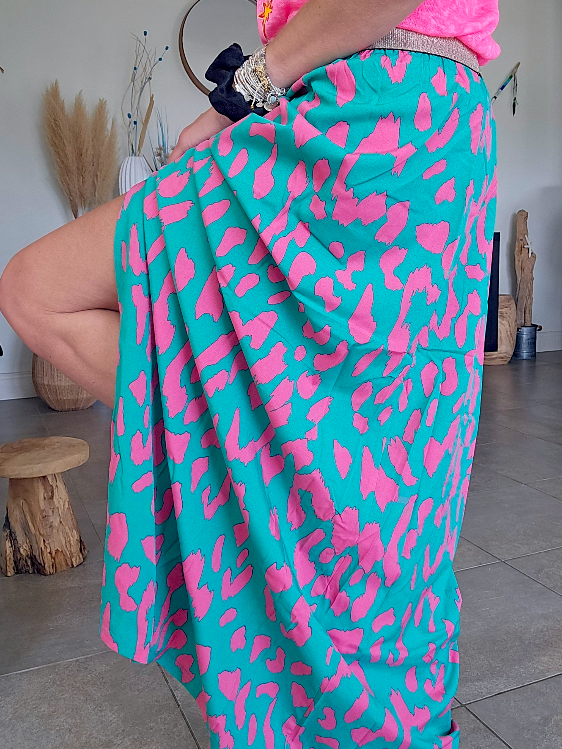 Jupe fendue léo fuchsia