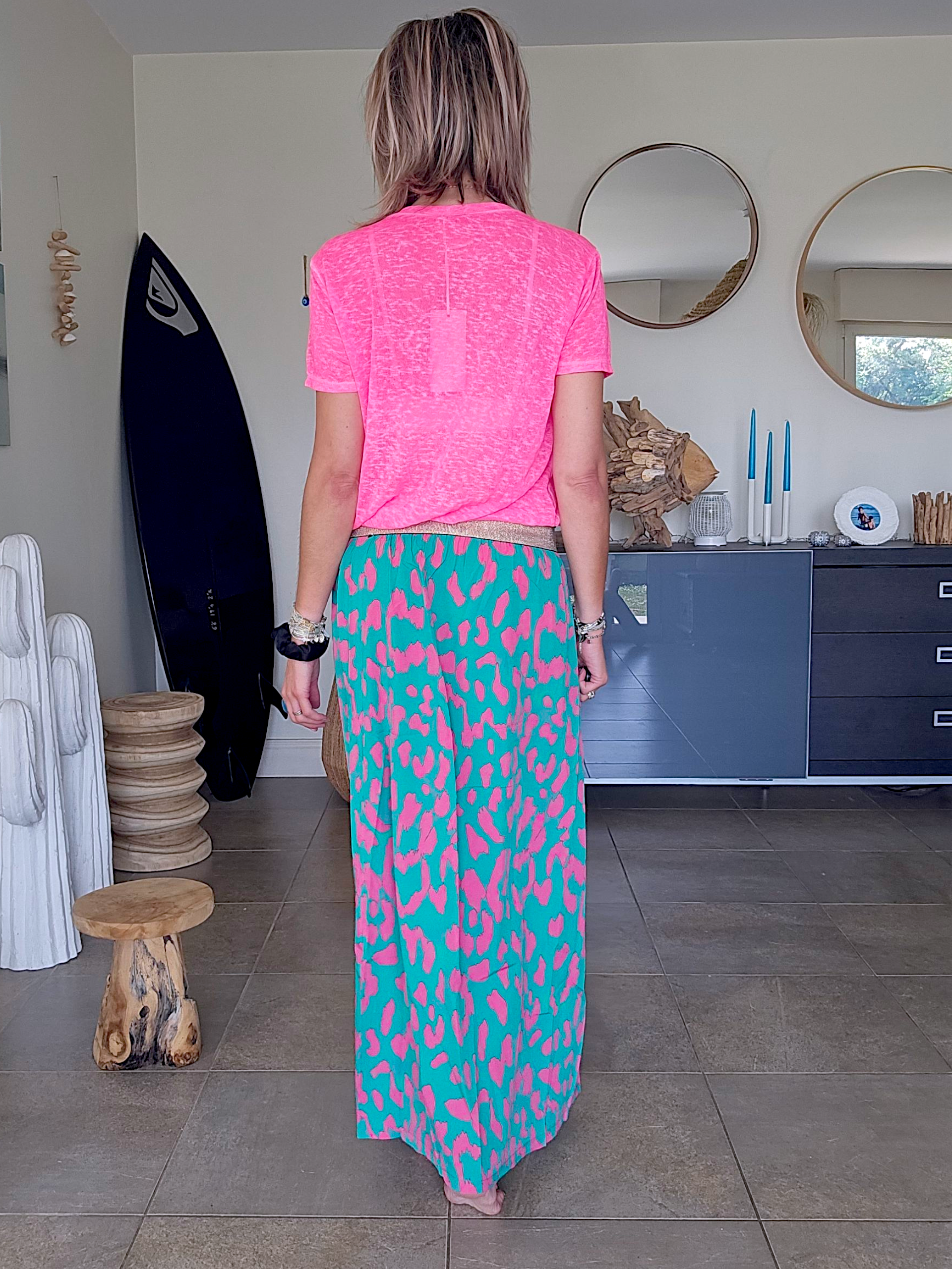 Jupe 7/8è léo fuchsia