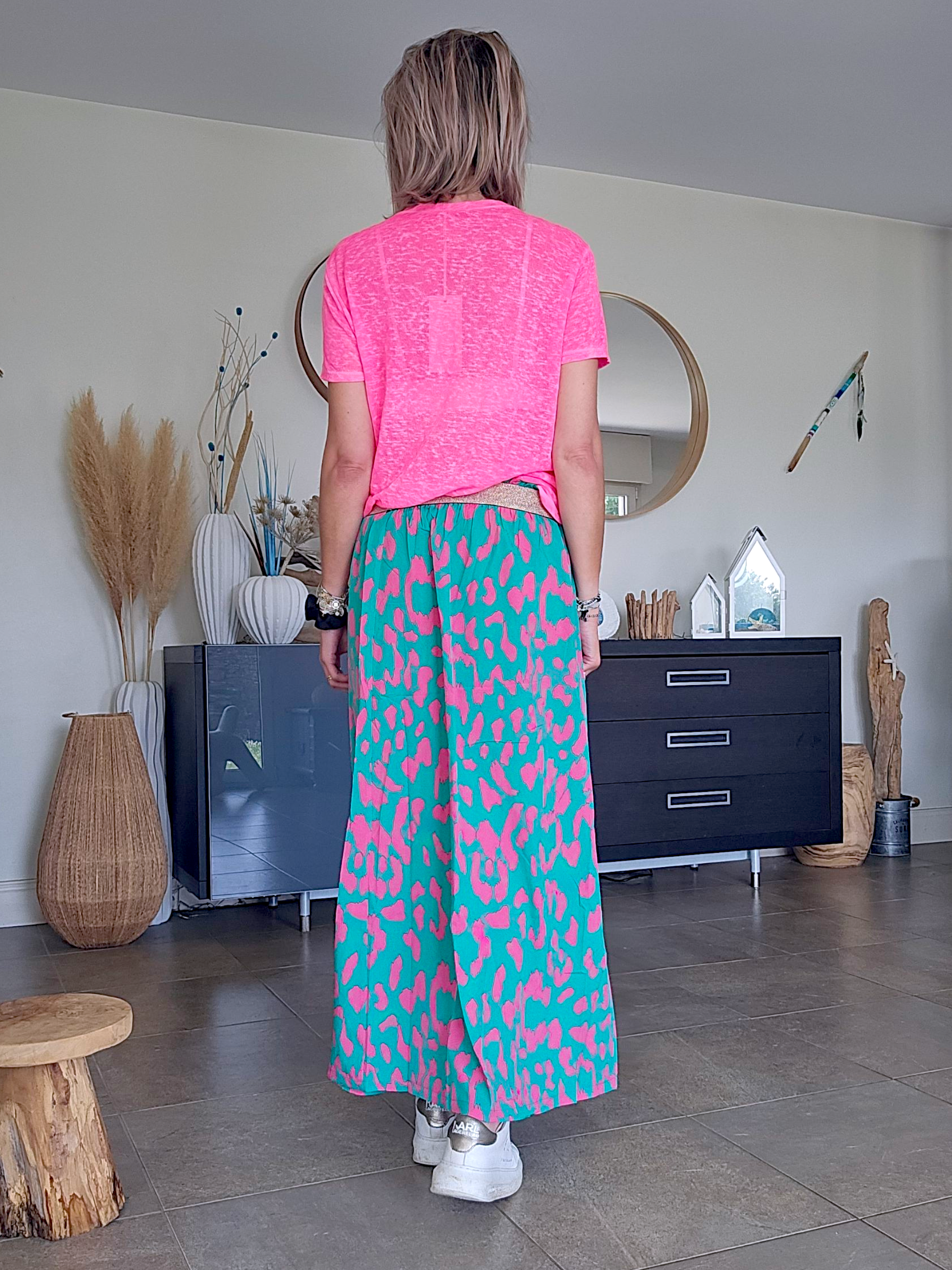 Jupe 7/8è léo fuchsia