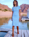 Robe bleue à  rayures