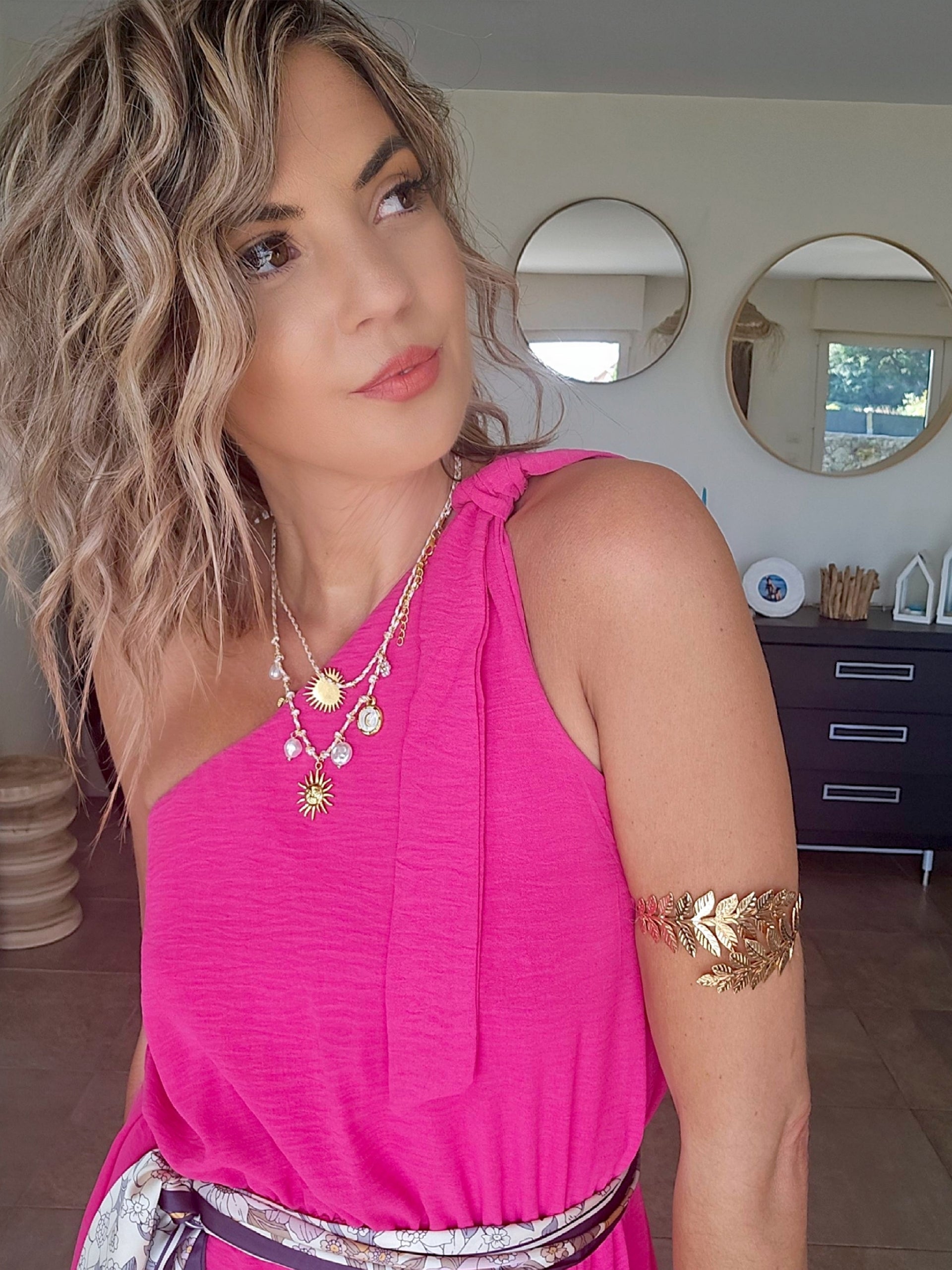 Robe fuchsia &amp; son ruban