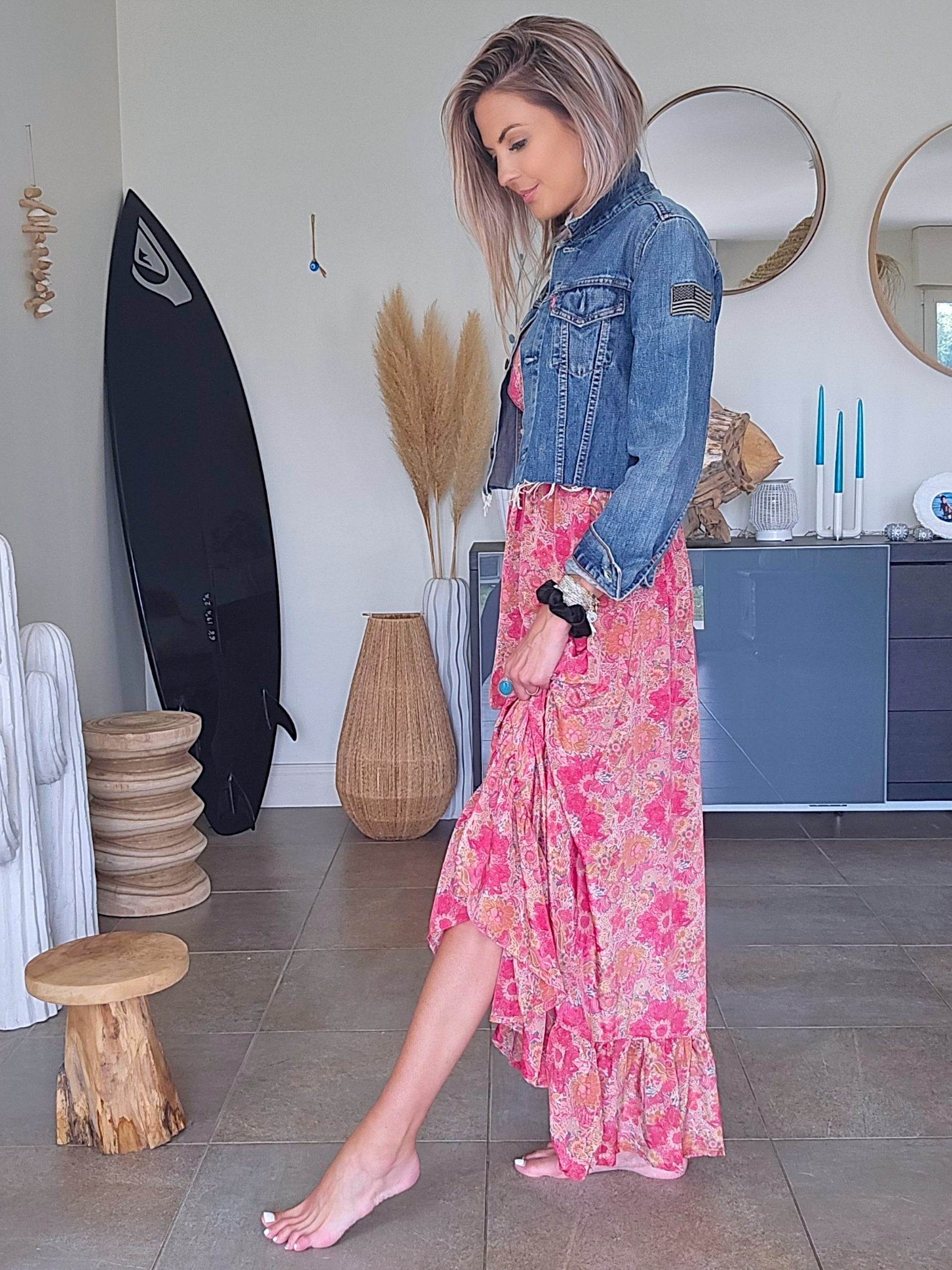 Veste denim écussons