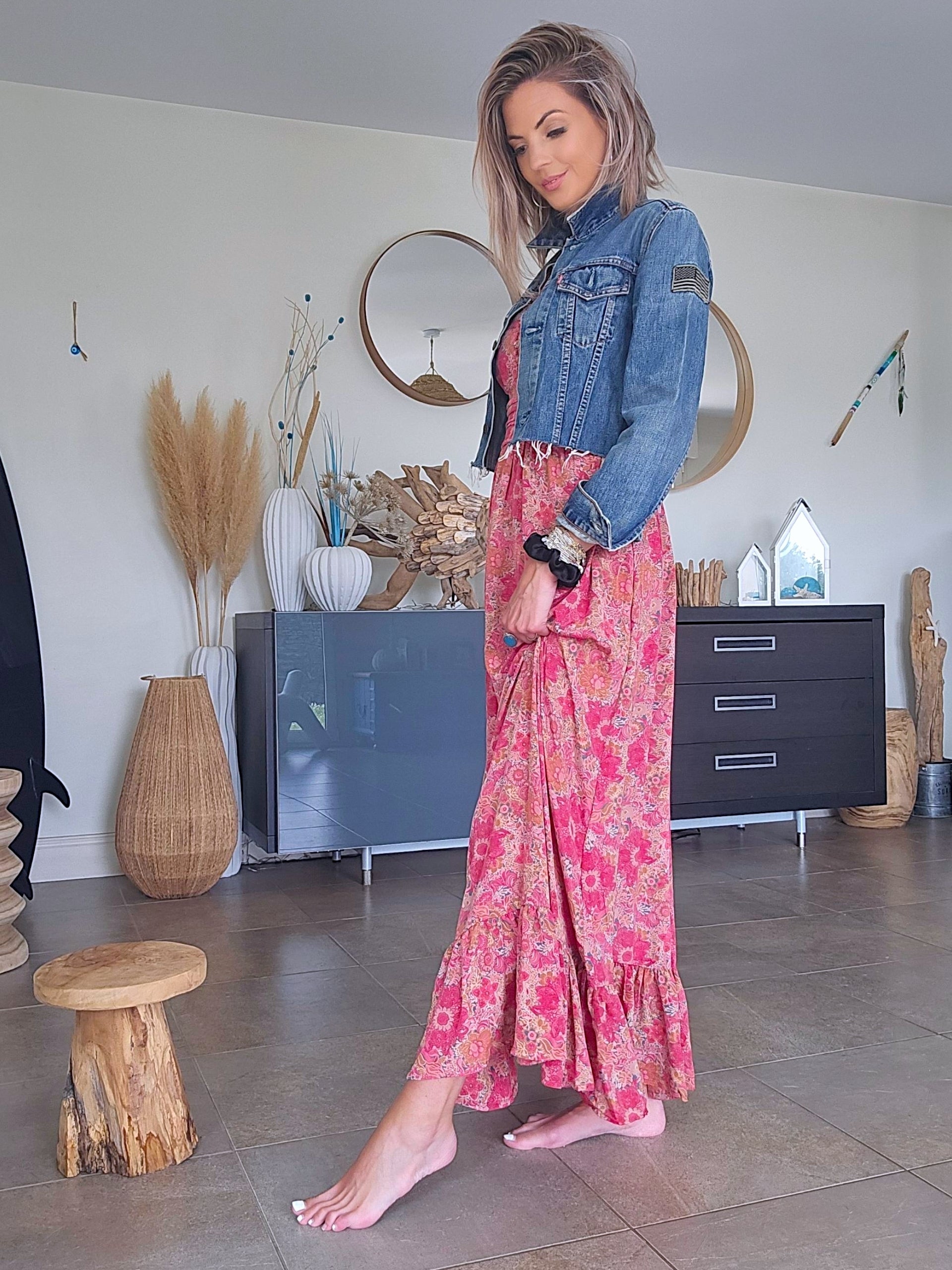 Veste denim écussons