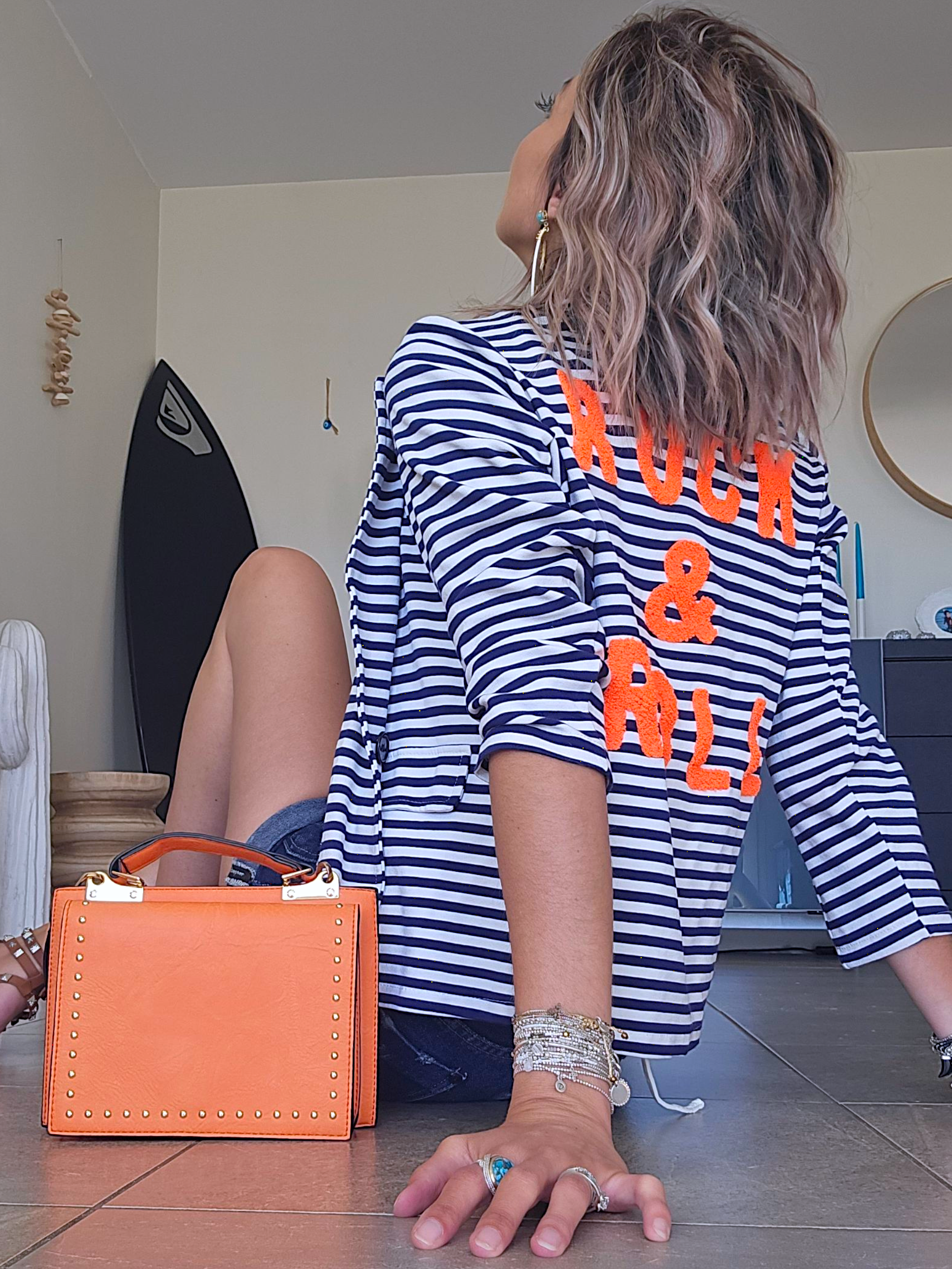 Sac bandoulière orange fluo