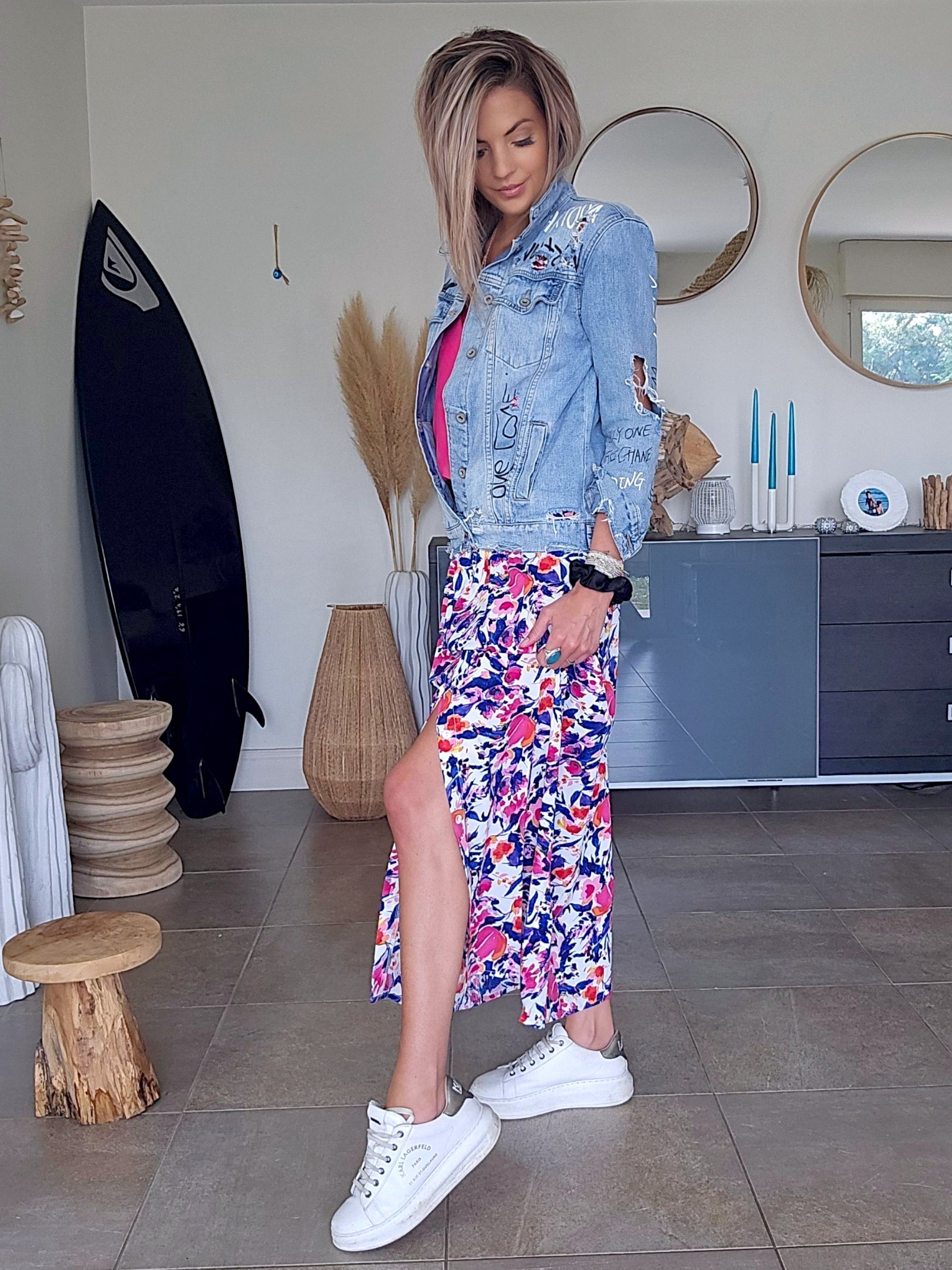 Veste tags en denim