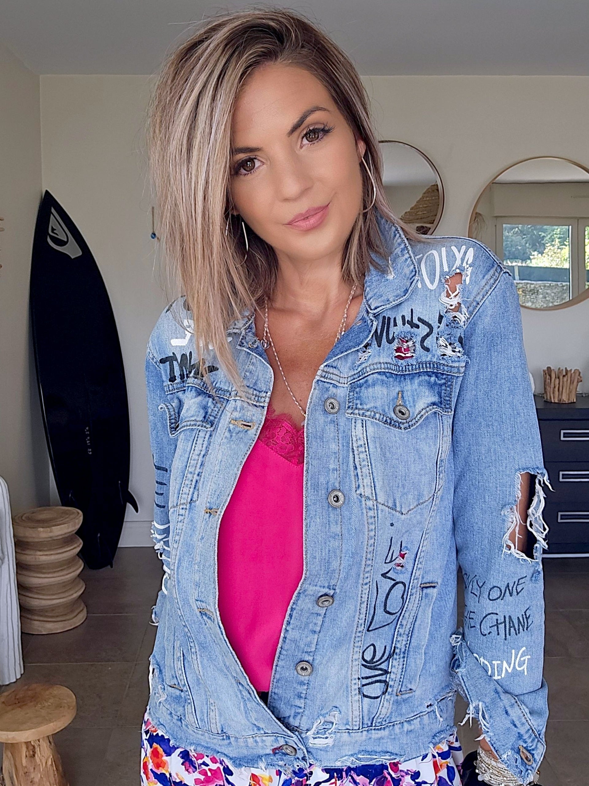 Veste tags en denim