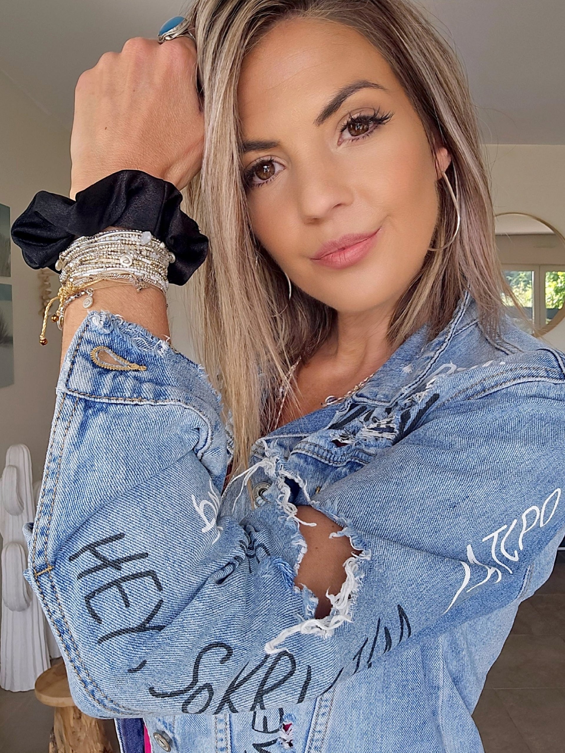 Veste tags en denim