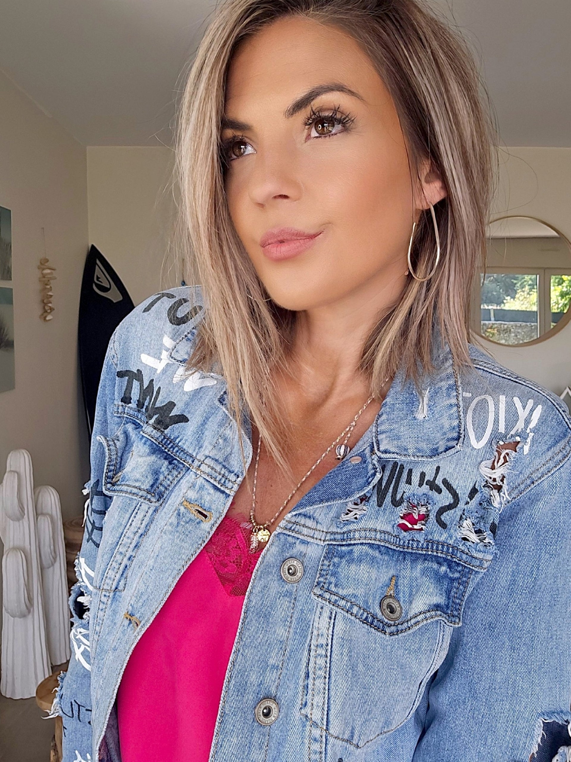 Veste tags en denim